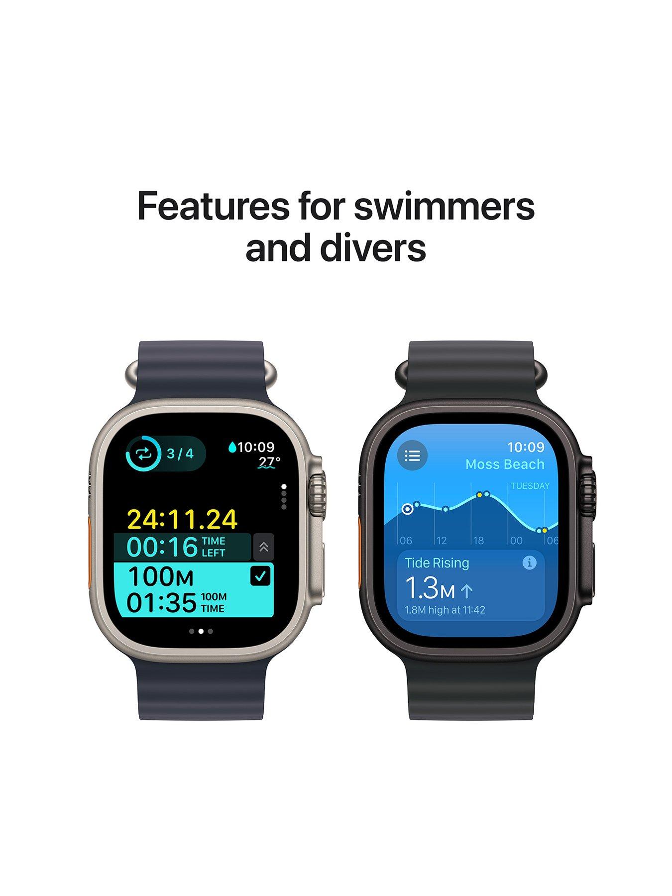 Image 5 of 7 of Apple Watch Ultra 2 (GPS + Cellular, 2024),&nbsp;Black Titanium Case with Black Trail Loop