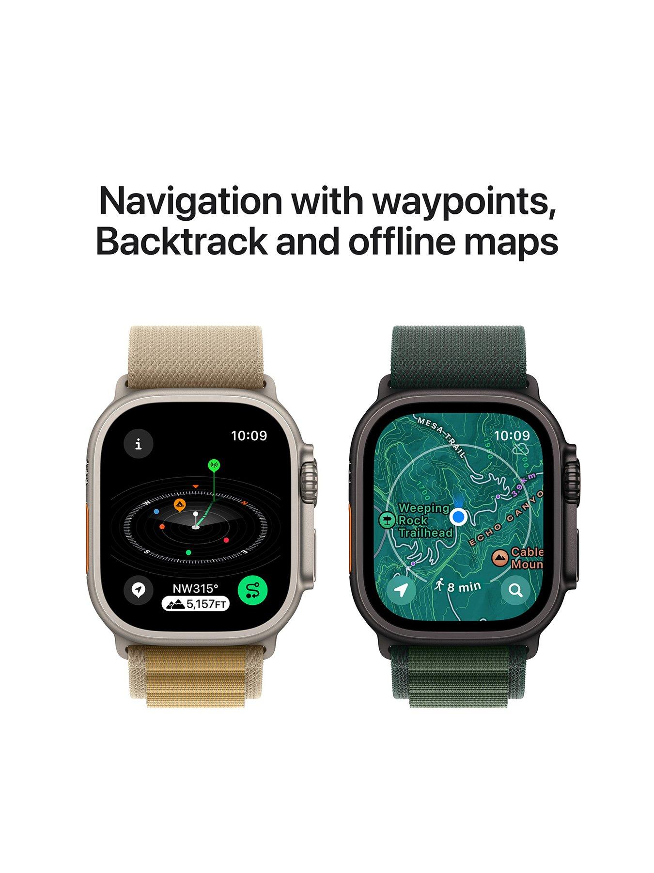 Image 6 of 7 of Apple Watch Ultra 2 (GPS + Cellular, 2024),&nbsp;Black Titanium Case with Black Trail Loop