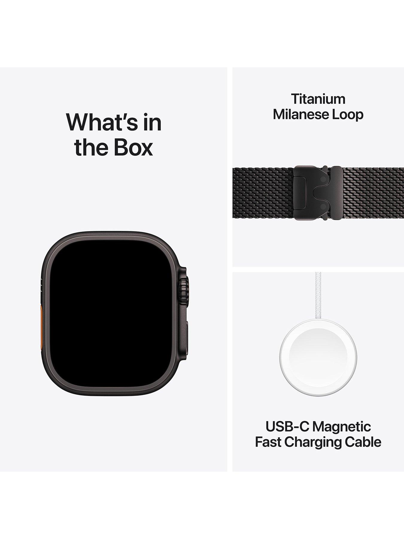 Image 7 of 7 of Apple Watch Ultra 2 (GPS + Cellular, 2024),&nbsp;Black Titanium Case with Black Titanium Milanese Loop