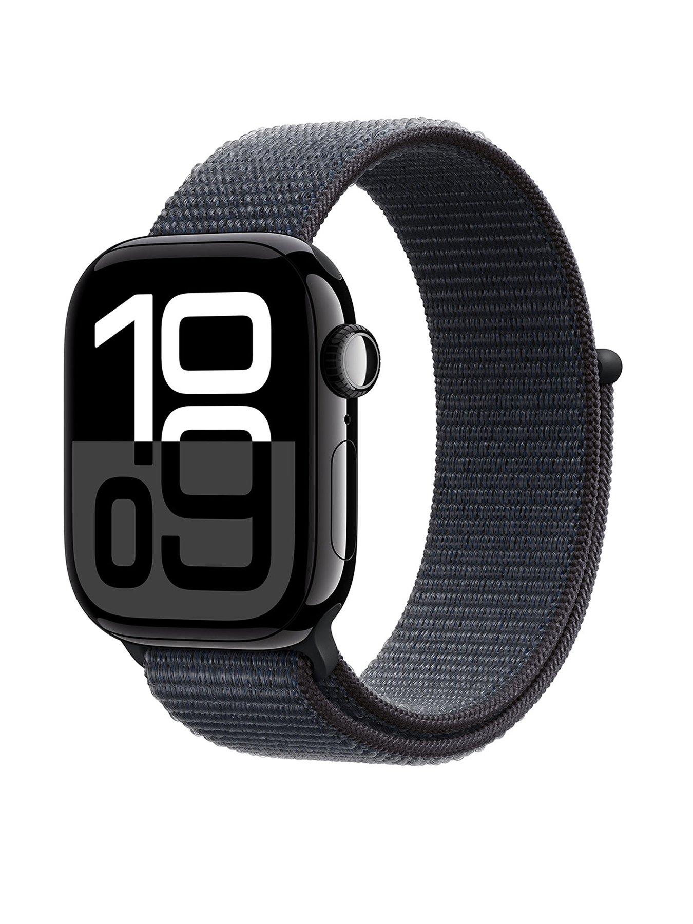 Image 1 of 8 of Apple Watch Series 10 (GPS),&nbsp;Jet Black Aluminium Case with Ink Sport Loop