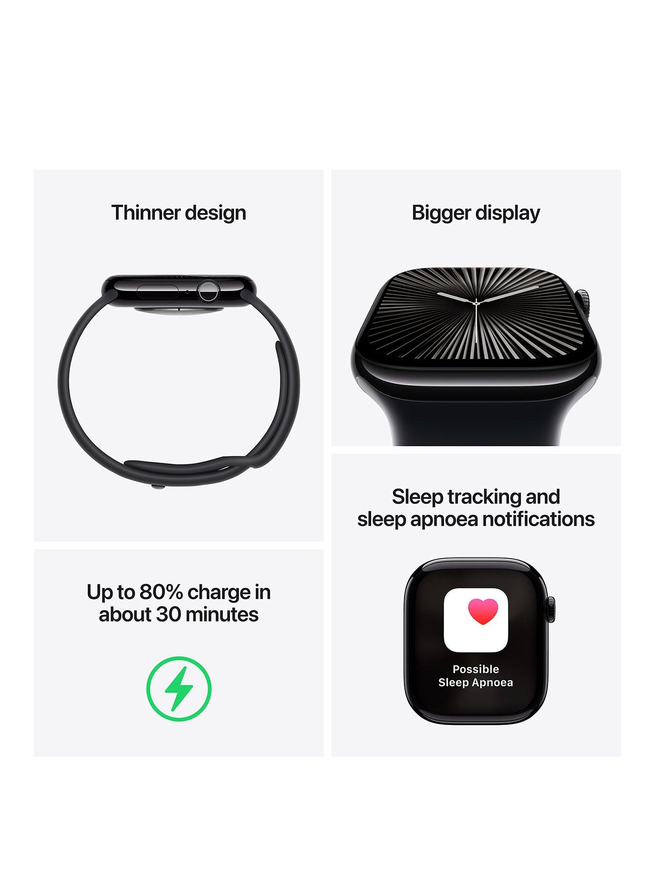 Image 3 of 8 of Apple Watch Series 10 (GPS),&nbsp;Jet Black Aluminium Case with Ink Sport Loop