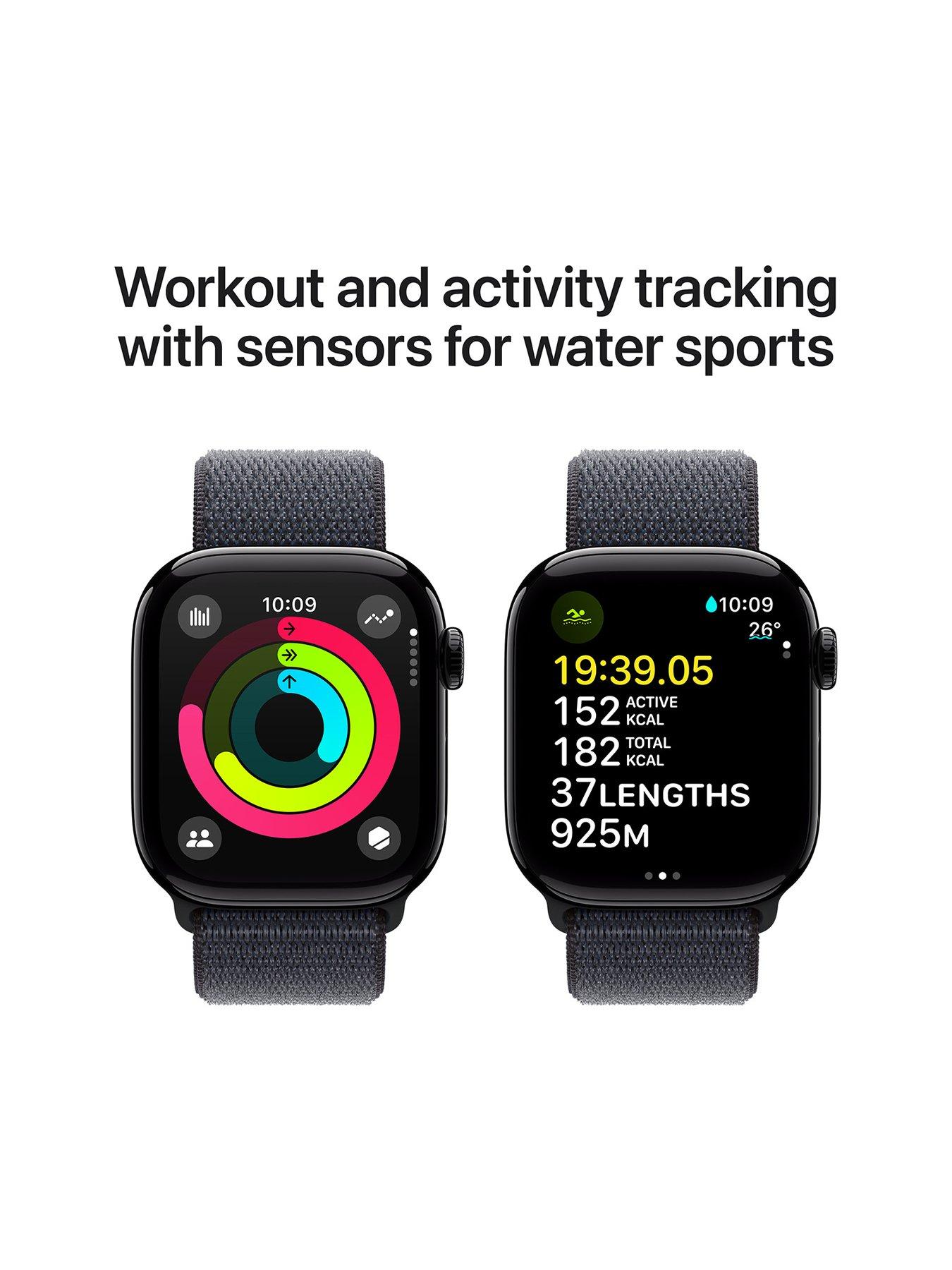Image 4 of 8 of Apple Watch Series 10 (GPS),&nbsp;Jet Black Aluminium Case with Ink Sport Loop
