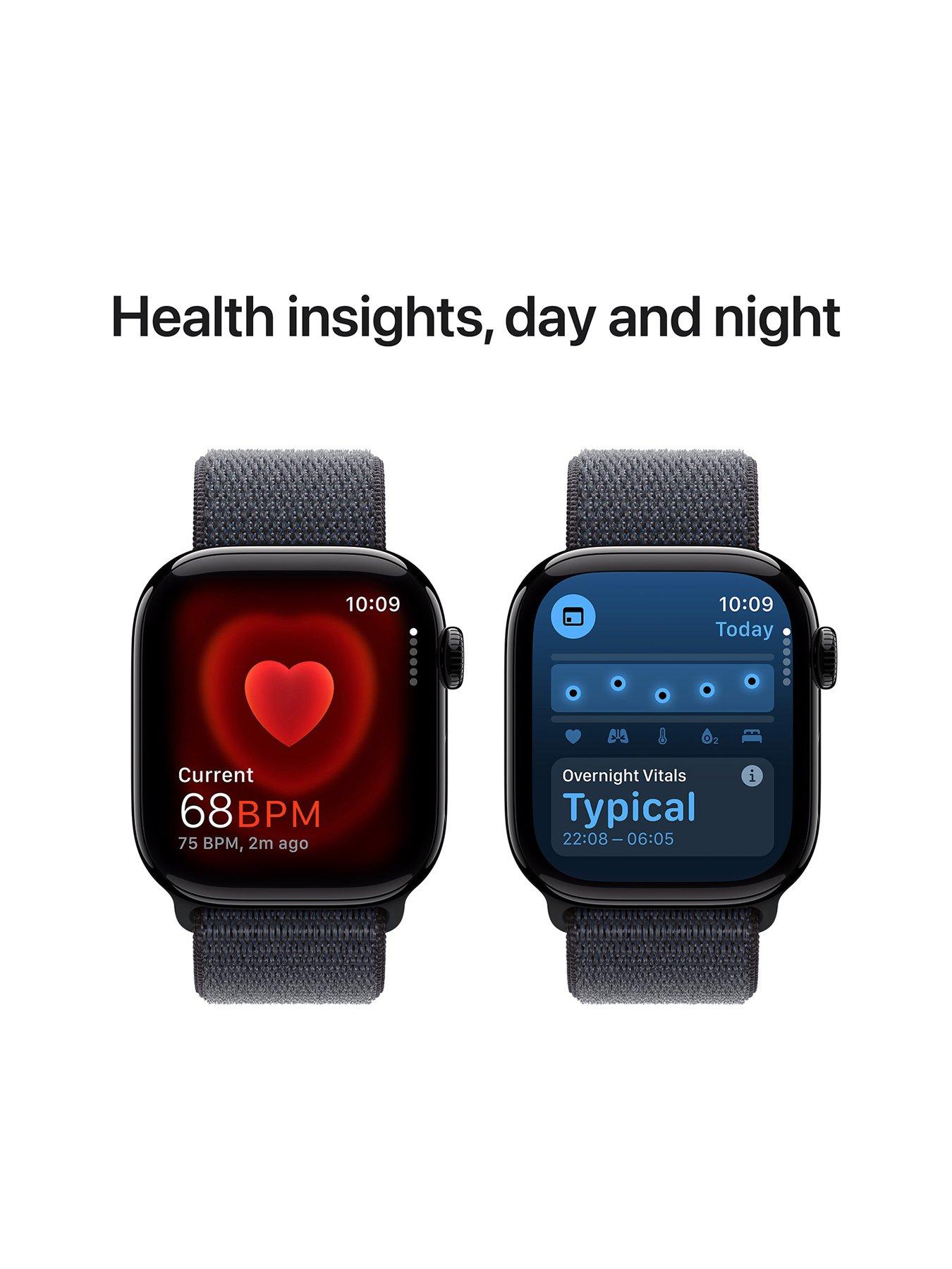 Image 5 of 8 of Apple Watch Series 10 (GPS),&nbsp;Jet Black Aluminium Case with Ink Sport Loop