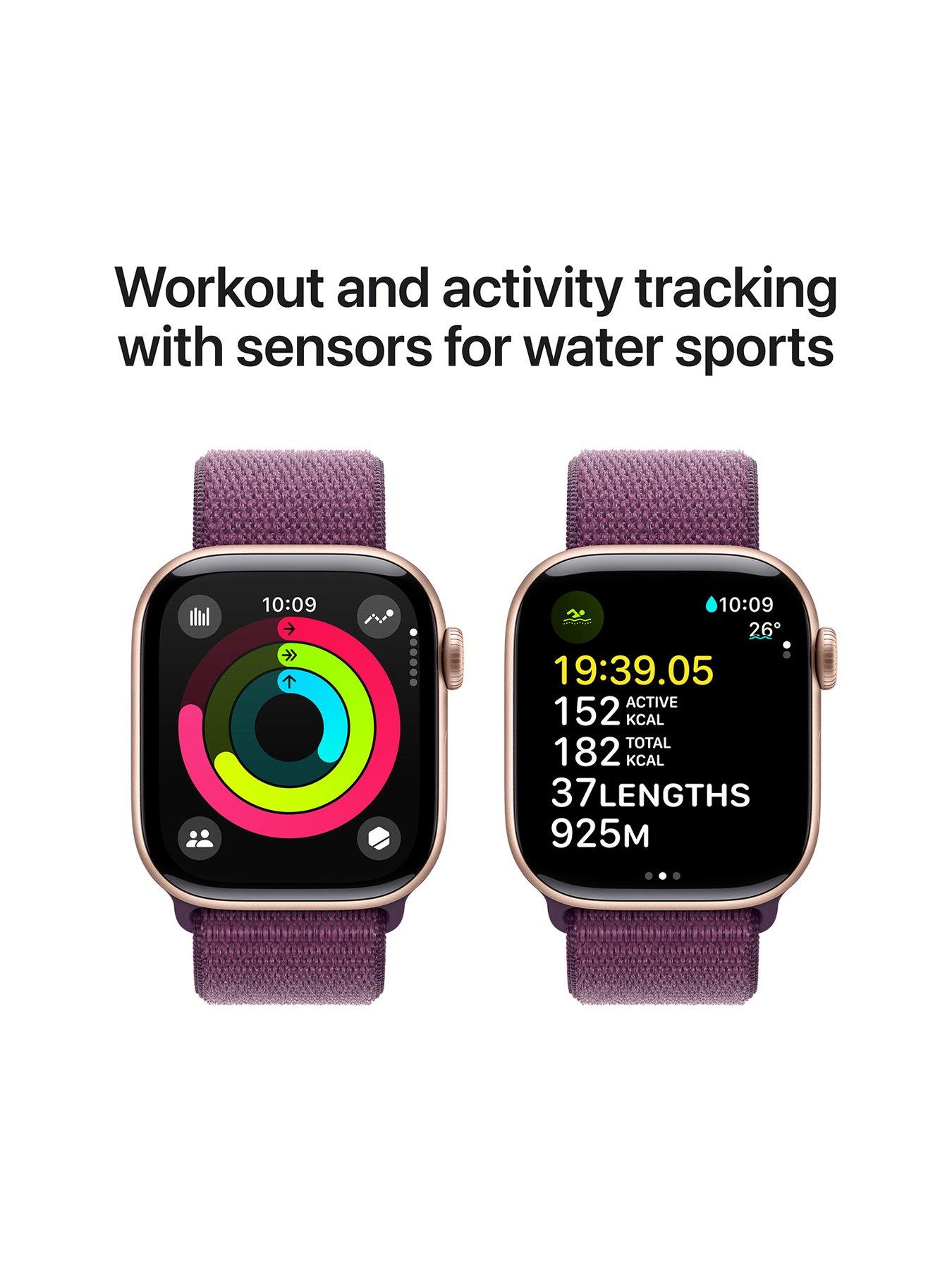  image of apple-watch-series-10-gps-42mm-rose-gold-aluminium-case-with-plum-sport-loop