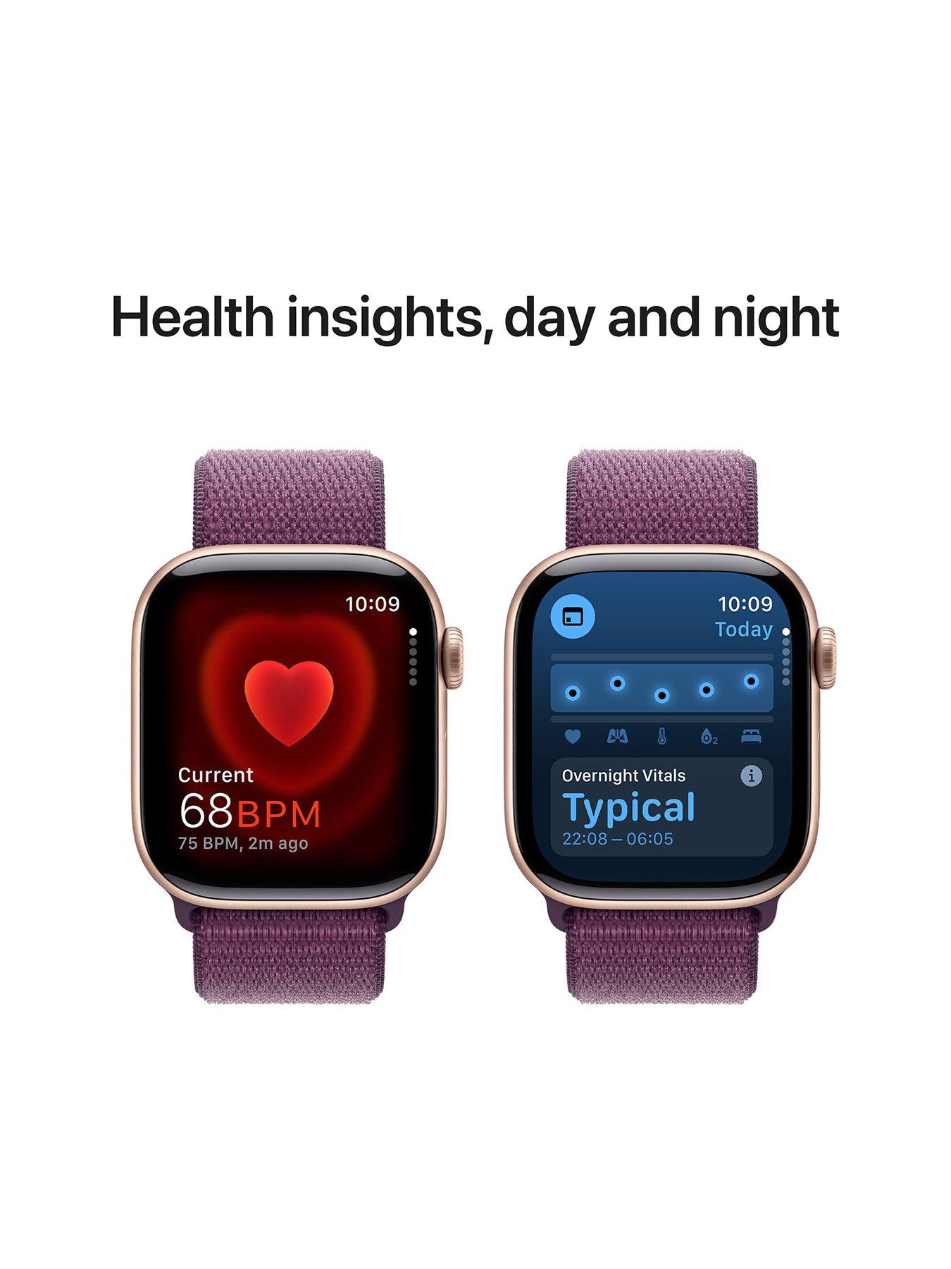  image of apple-watch-series-10-gps-42mm-rose-gold-aluminium-case-with-plum-sport-loop