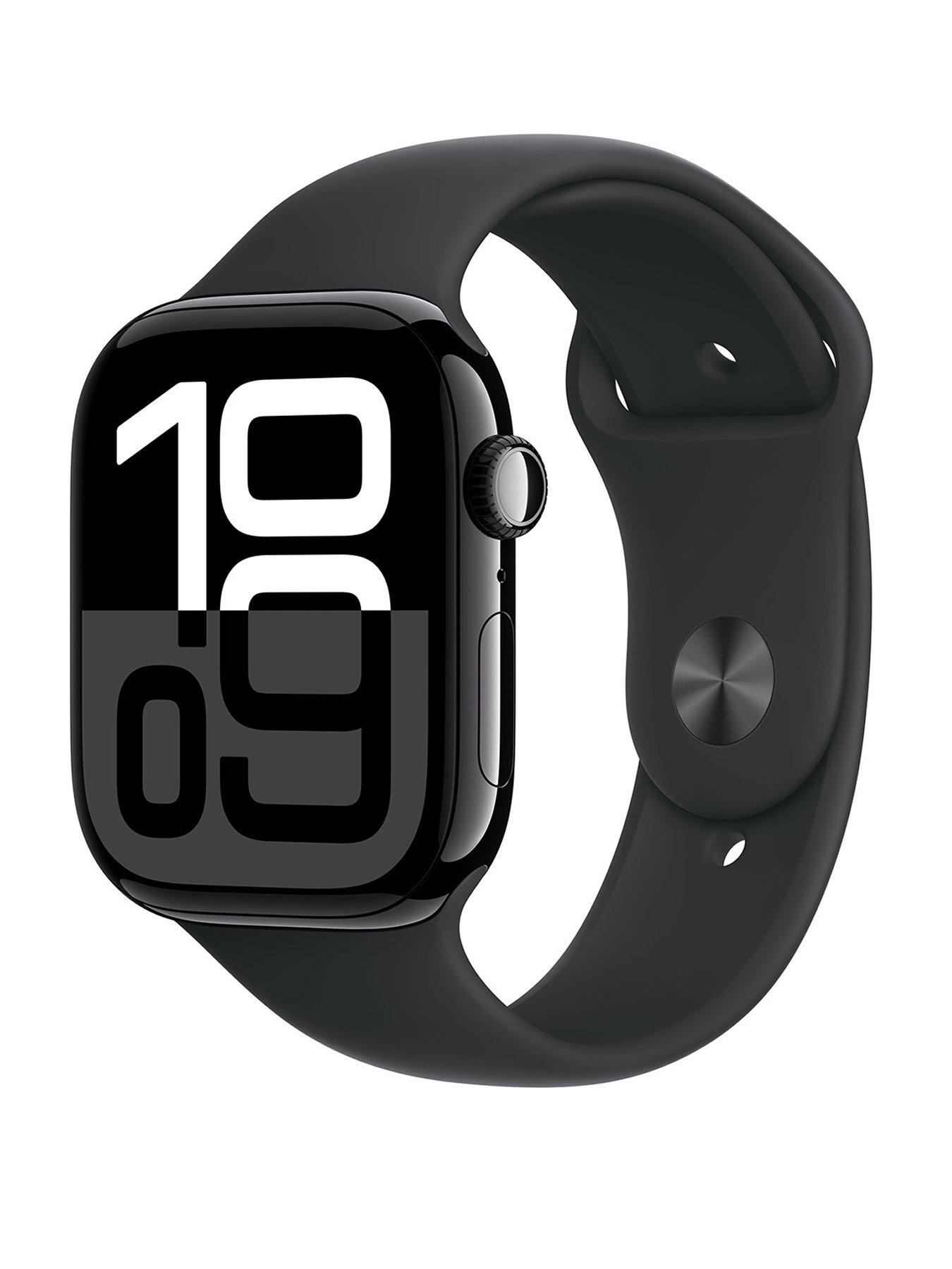 Apple Watch Series 10 (GPS) 46mm Jet Black Aluminium Case with Black Sport  Band - M/L | littlewoods.com