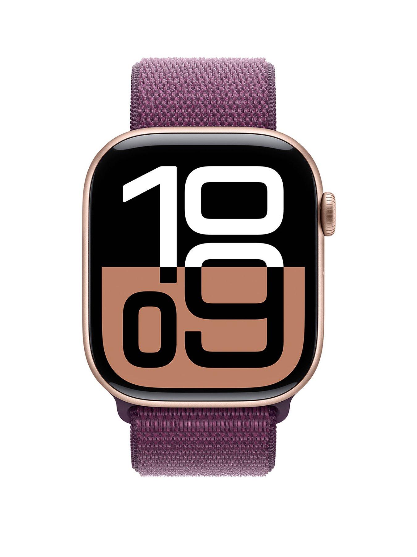  image of apple-watch-series-10-gps-46mm-rose-gold-aluminium-case-with-plum-sport-loop