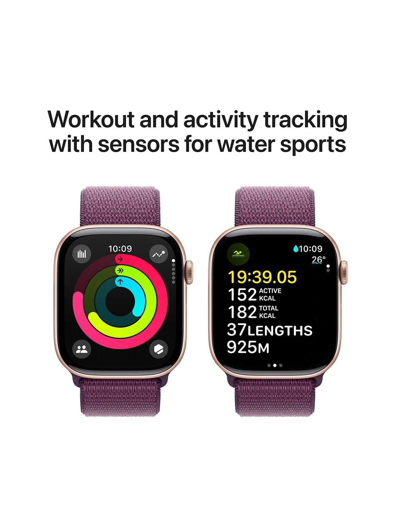  image of apple-watch-series-10-gps-46mm-rose-gold-aluminium-case-with-plum-sport-loop