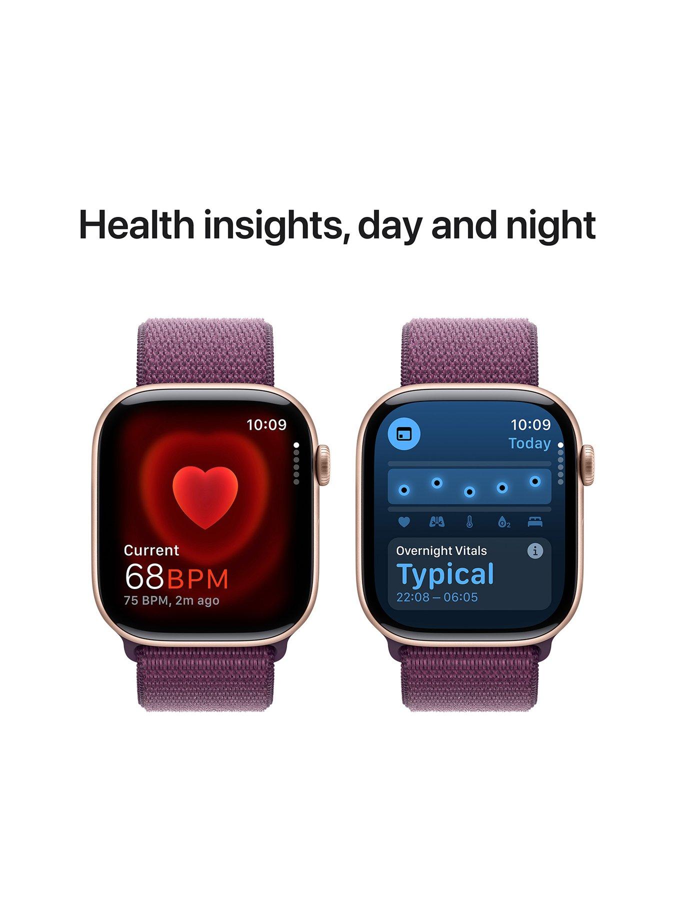  image of apple-watch-series-10-gps-46mm-rose-gold-aluminium-case-with-plum-sport-loop