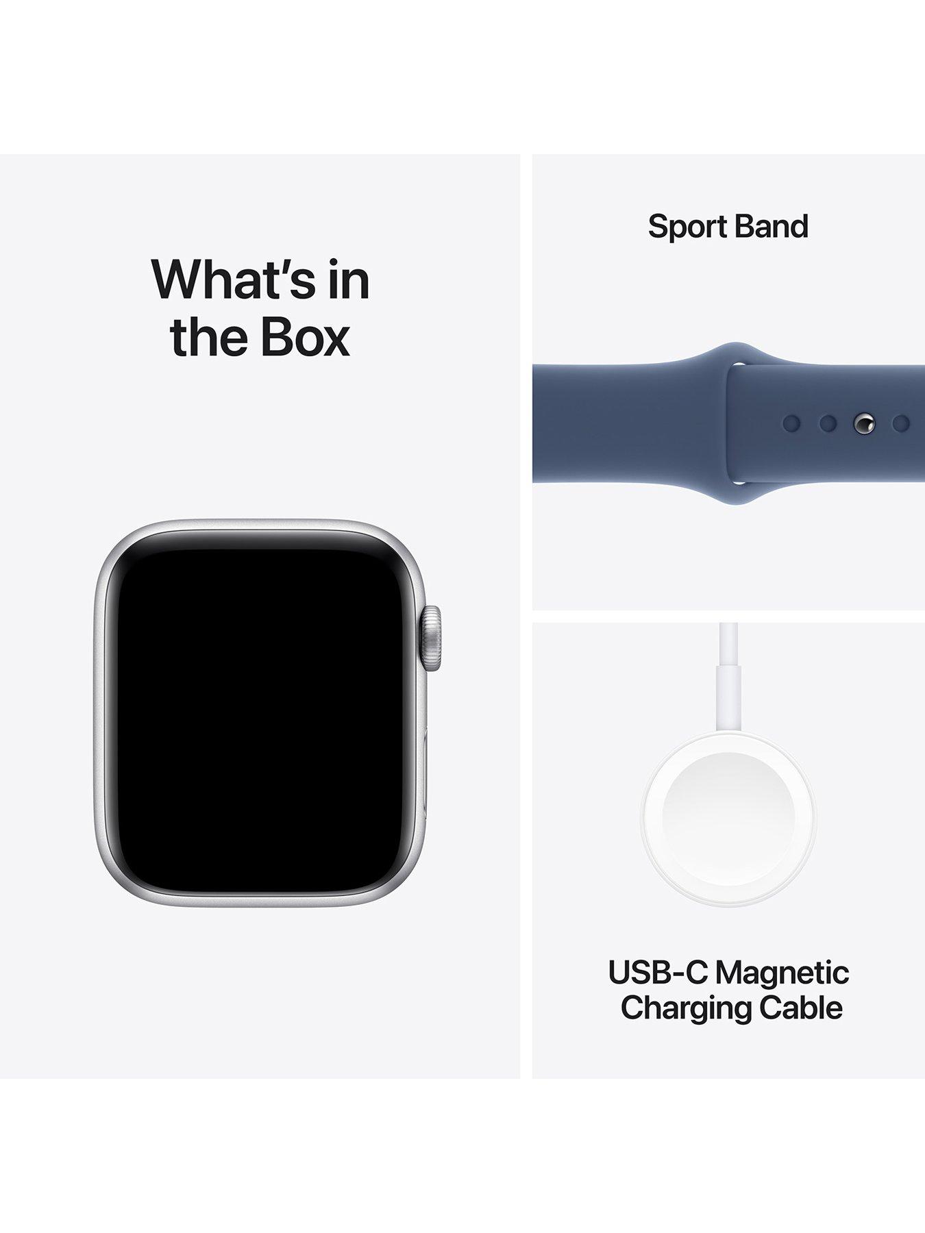 Image 7 of 7 of Apple Watch SE (GPS, 2024)&nbsp;Silver Aluminium Case with Denim Sport Band