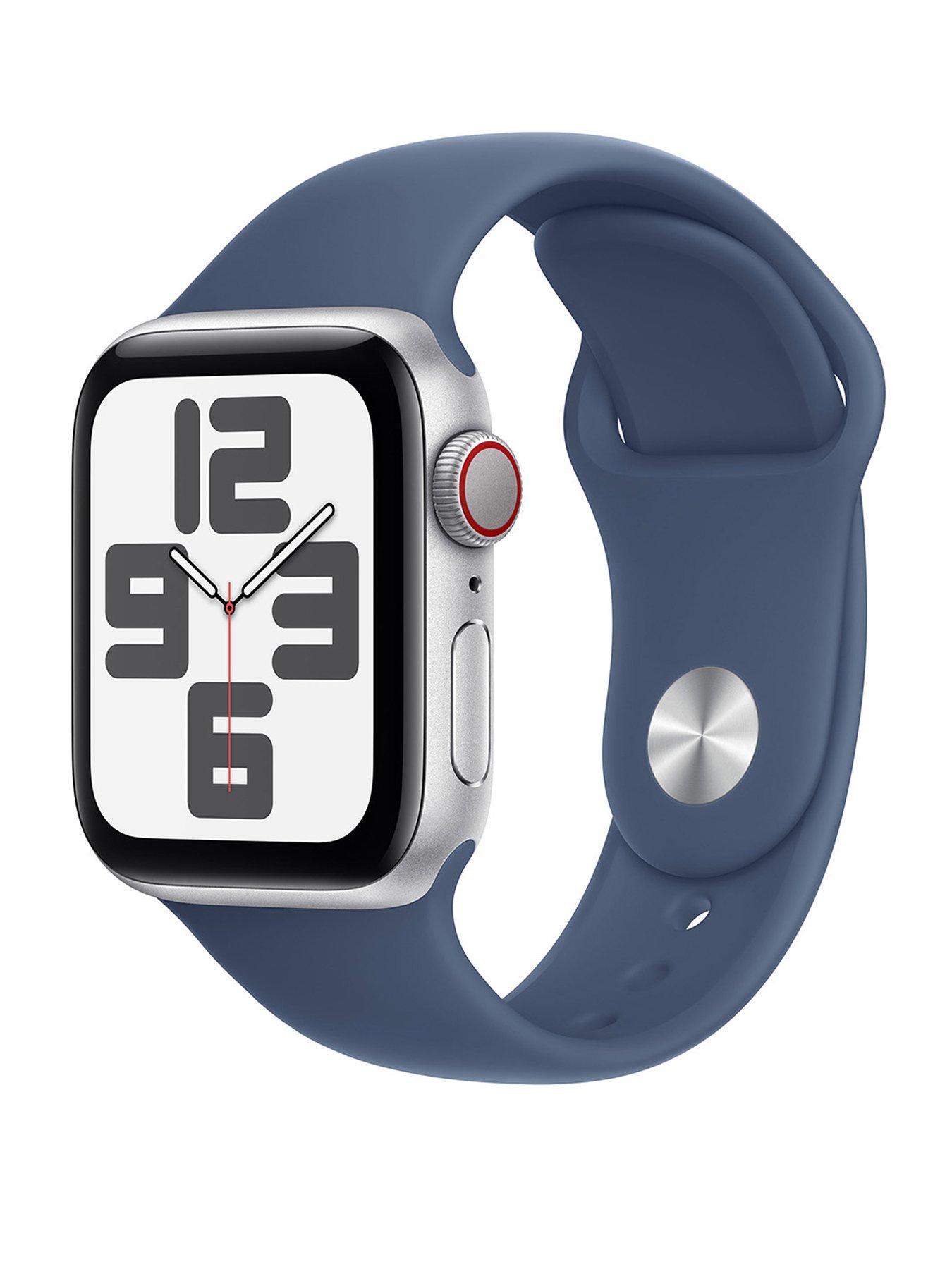 undefined Watch SE (GPS + Cellular, 2024) Silver Aluminium Case with Denim Sport Band