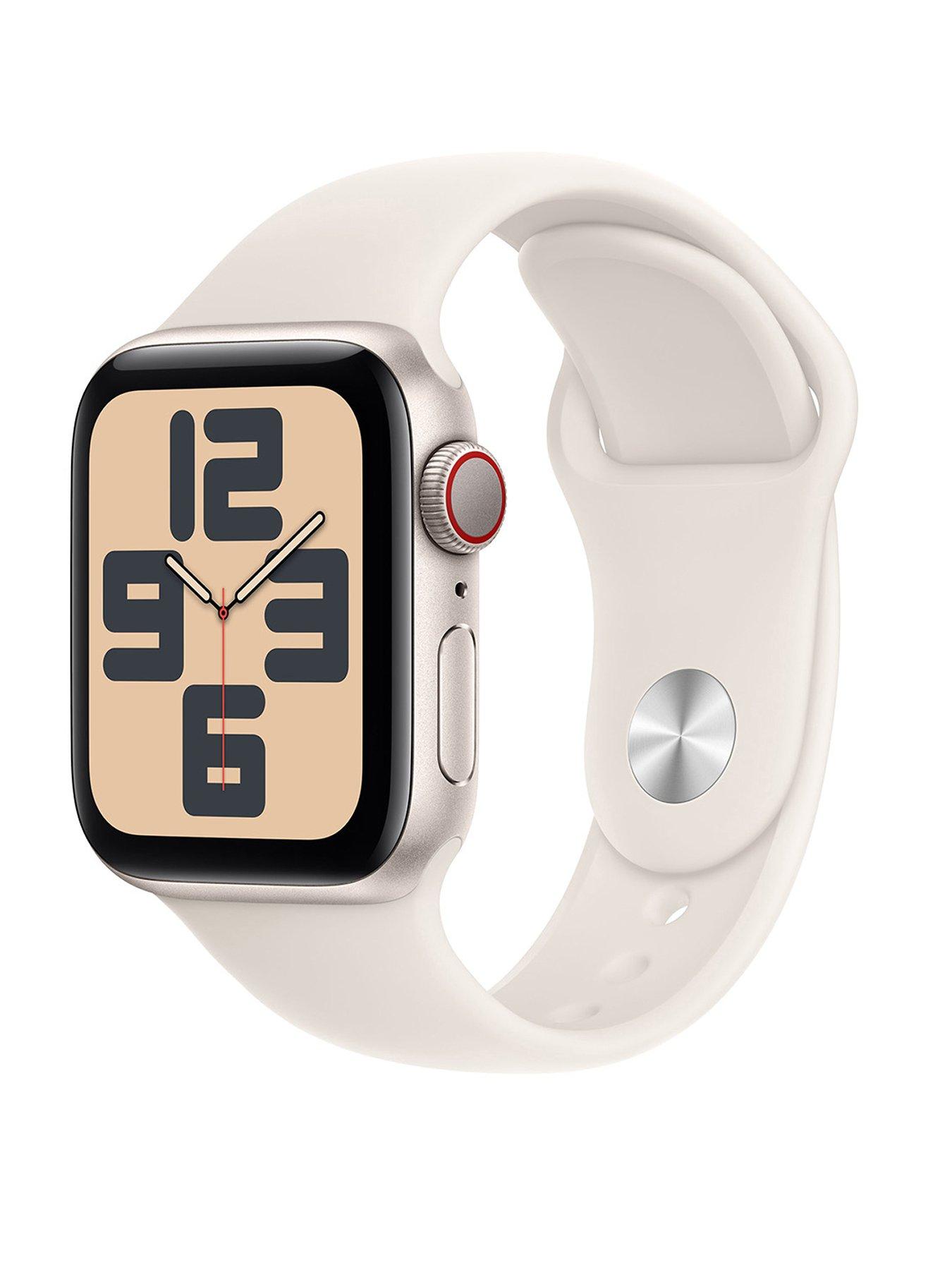 undefined Watch SE (GPS + Cellular, 2024) Starlight Aluminium Case with Starlight Sport Band