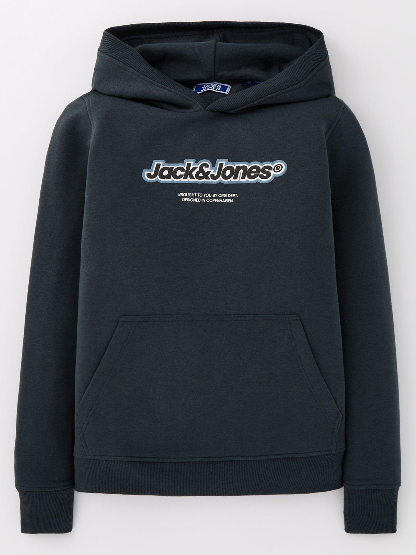 undefined Boys Vesterbro Newton Branding Hoodie - Dark Grey