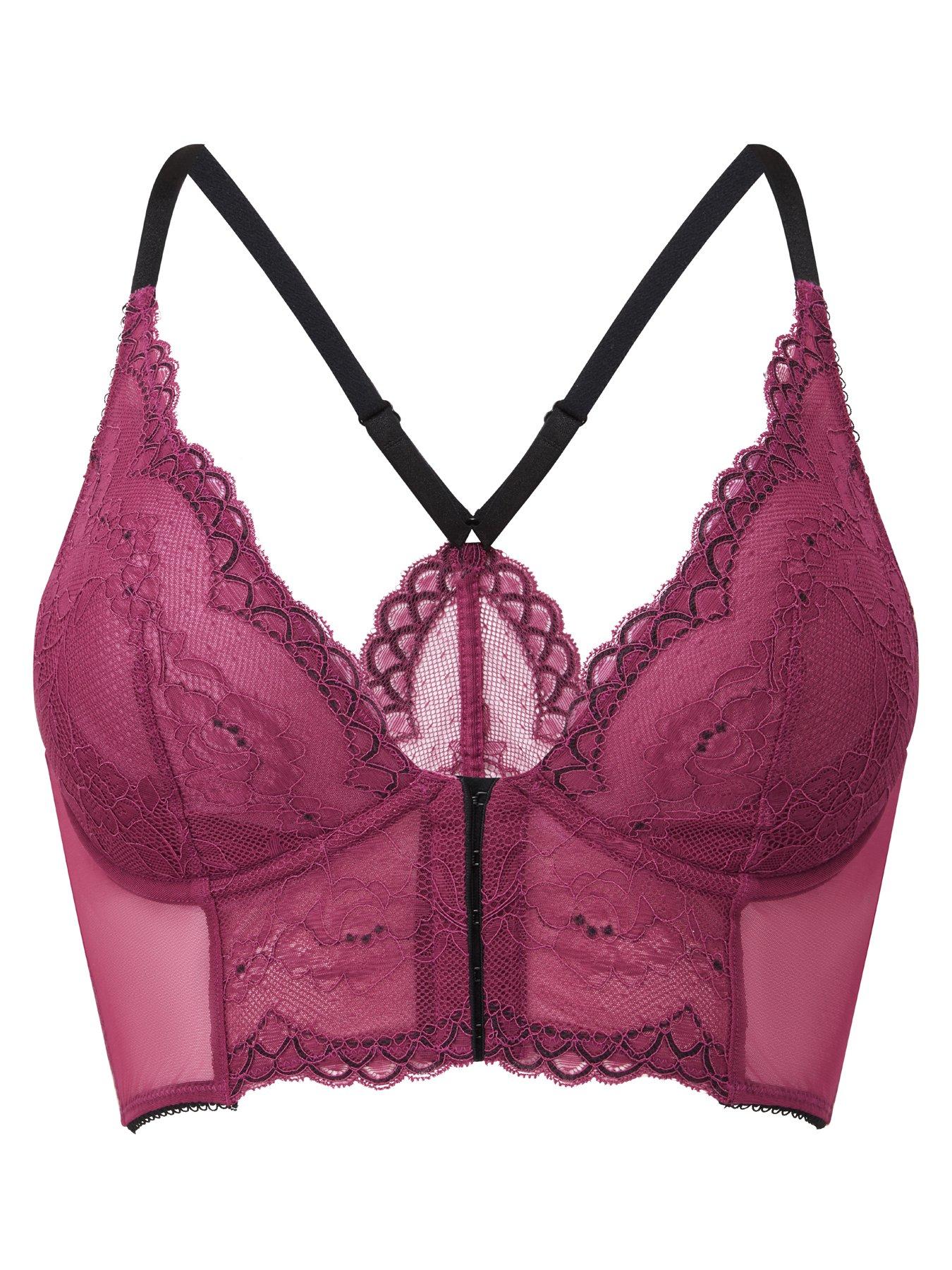 image of gossard-superboost-lace-deep-v-bralet-purple-potion