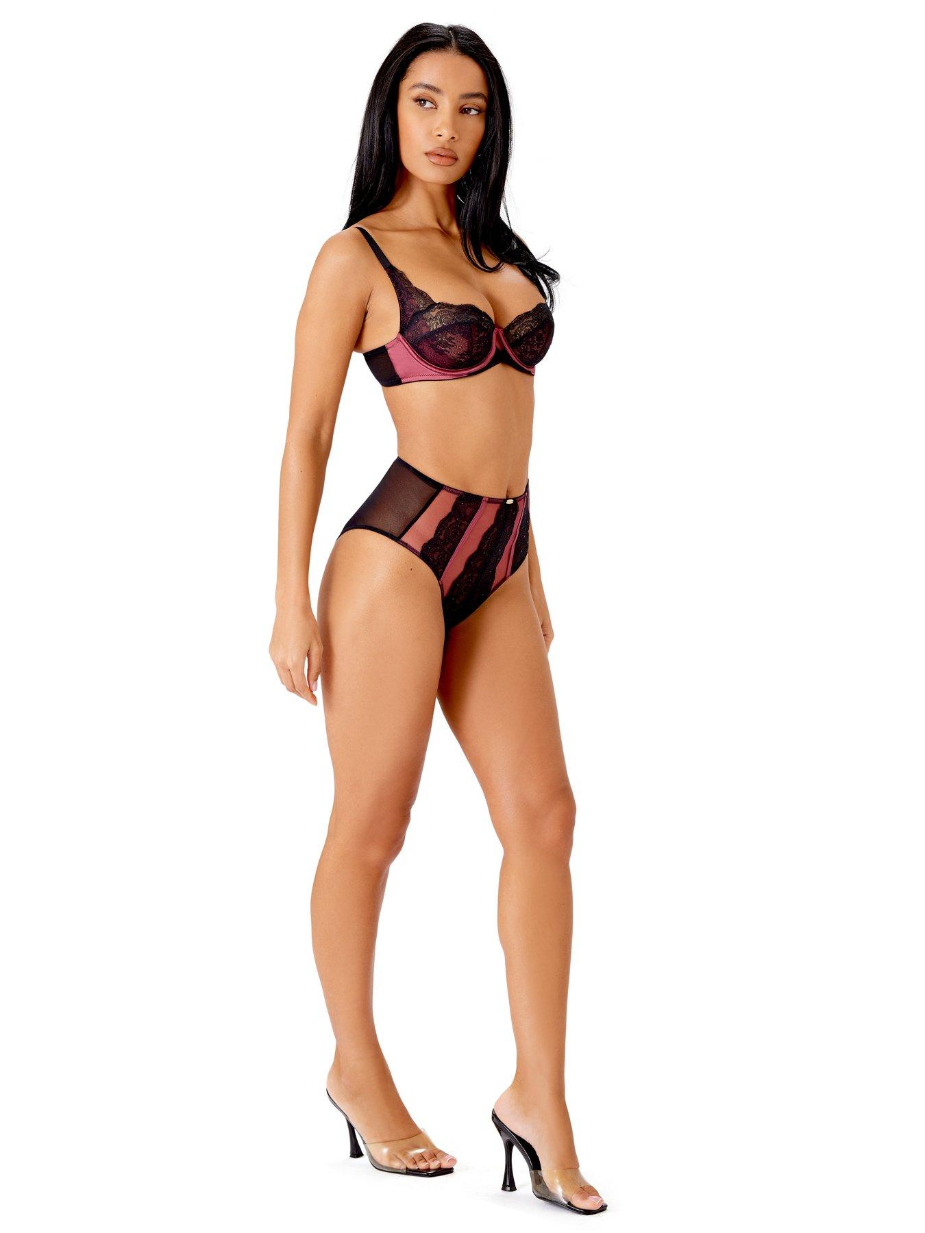  image of gossard-vip-confession-non-padded-balcony-bra--burgundyblack