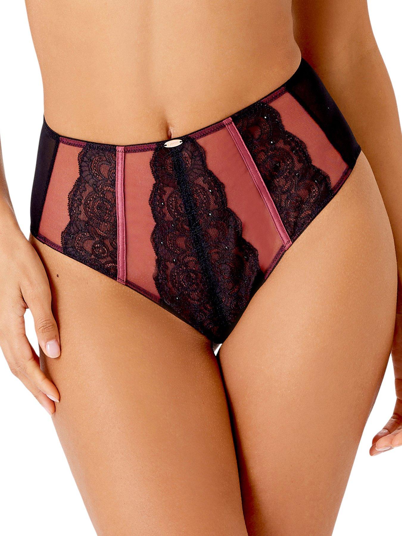  image of gossard-vip-confession-deep-brief-burgundyblack