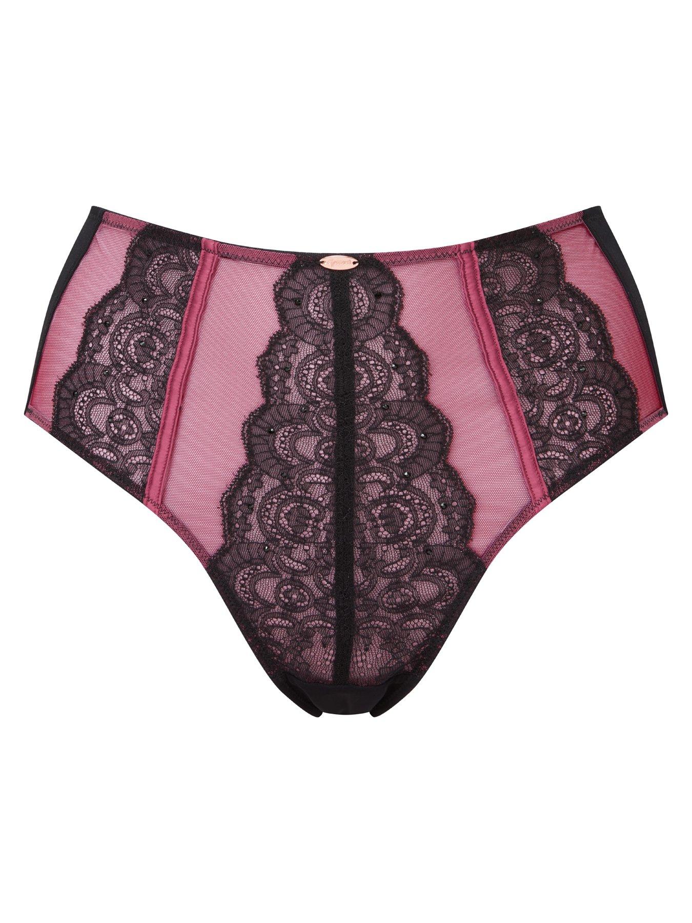  image of gossard-vip-confession-deep-brief-burgundyblack
