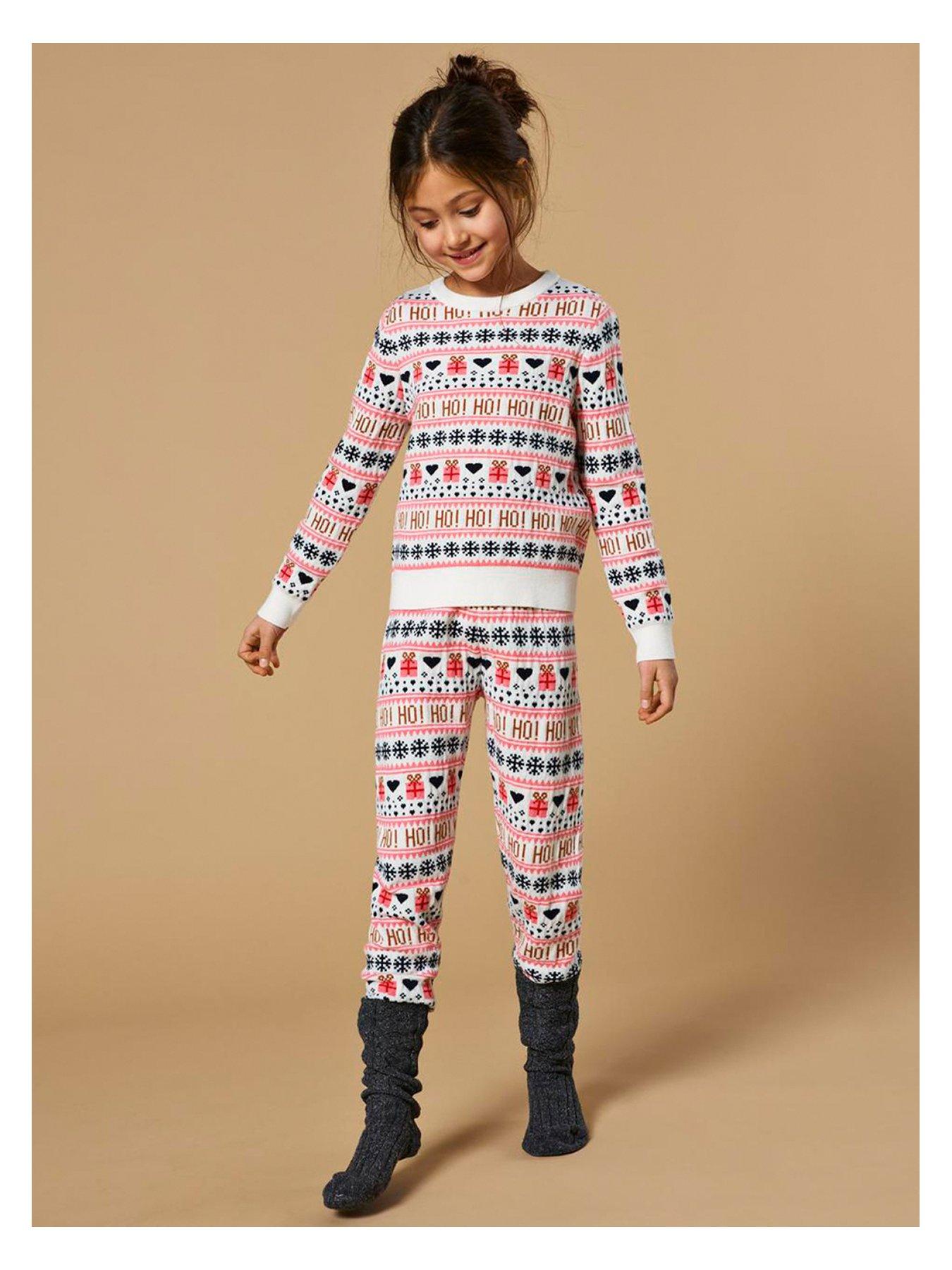 undefined Girls Christmas Present Knitted Jumper - Cloud Dancer