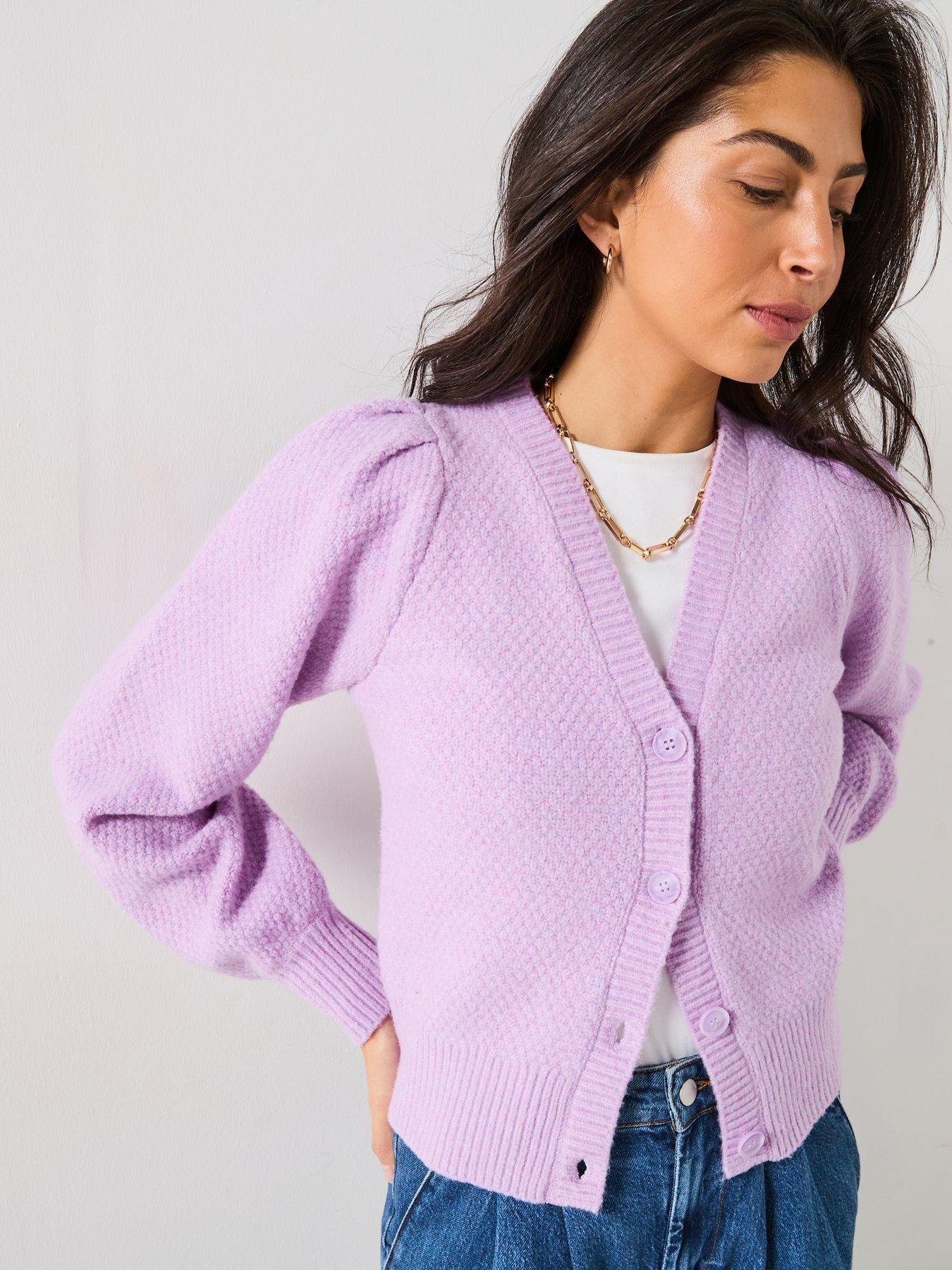 v-by-very-v-neck-stitch-detail-cardigan-light-purple