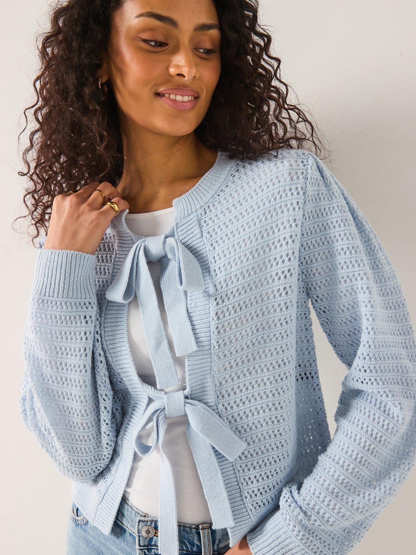v-by-very-bow-front-open-stitch-cropped-cardigan-blue