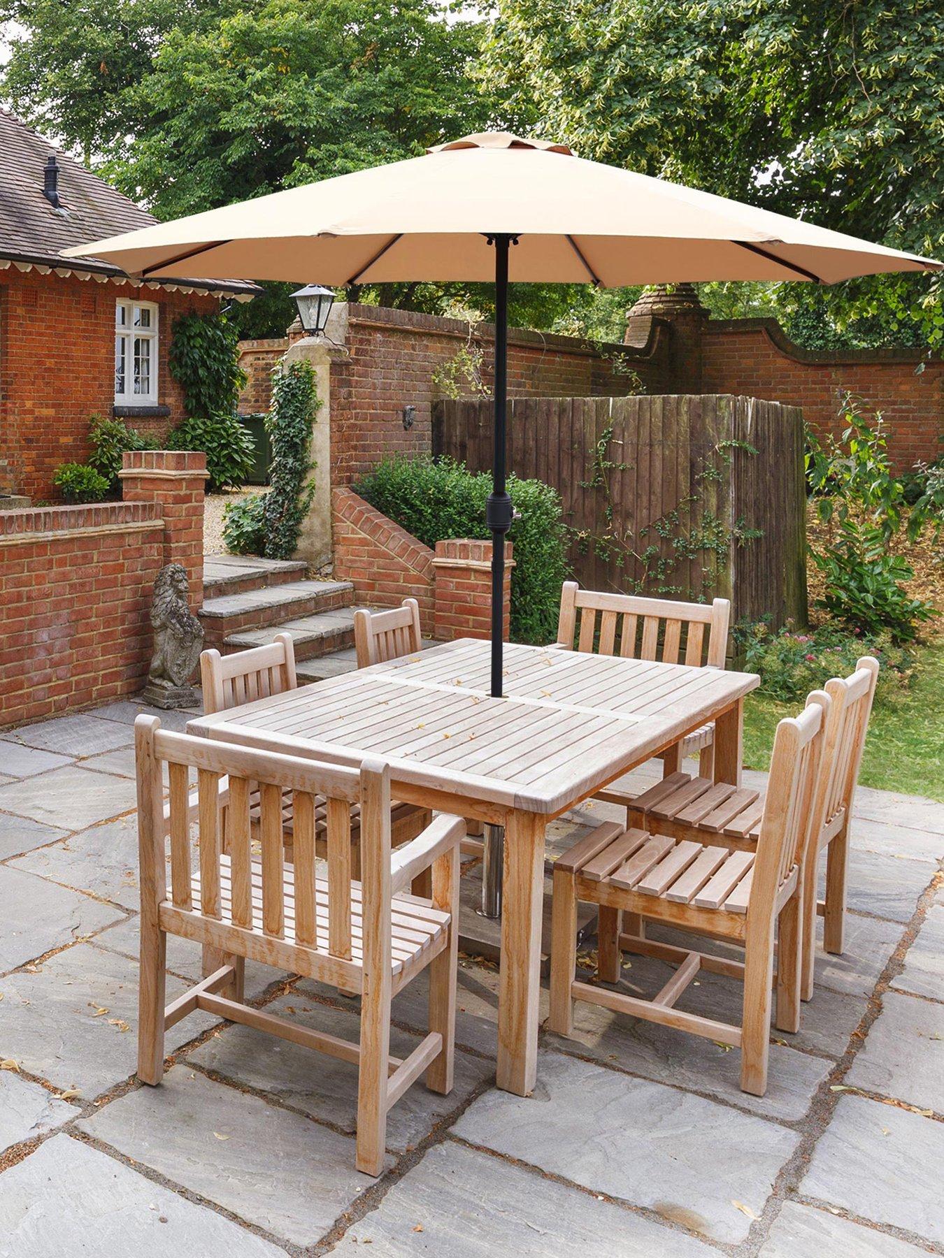 undefined Khaki Sand Garden Table Parasol Umbrella 2.7M