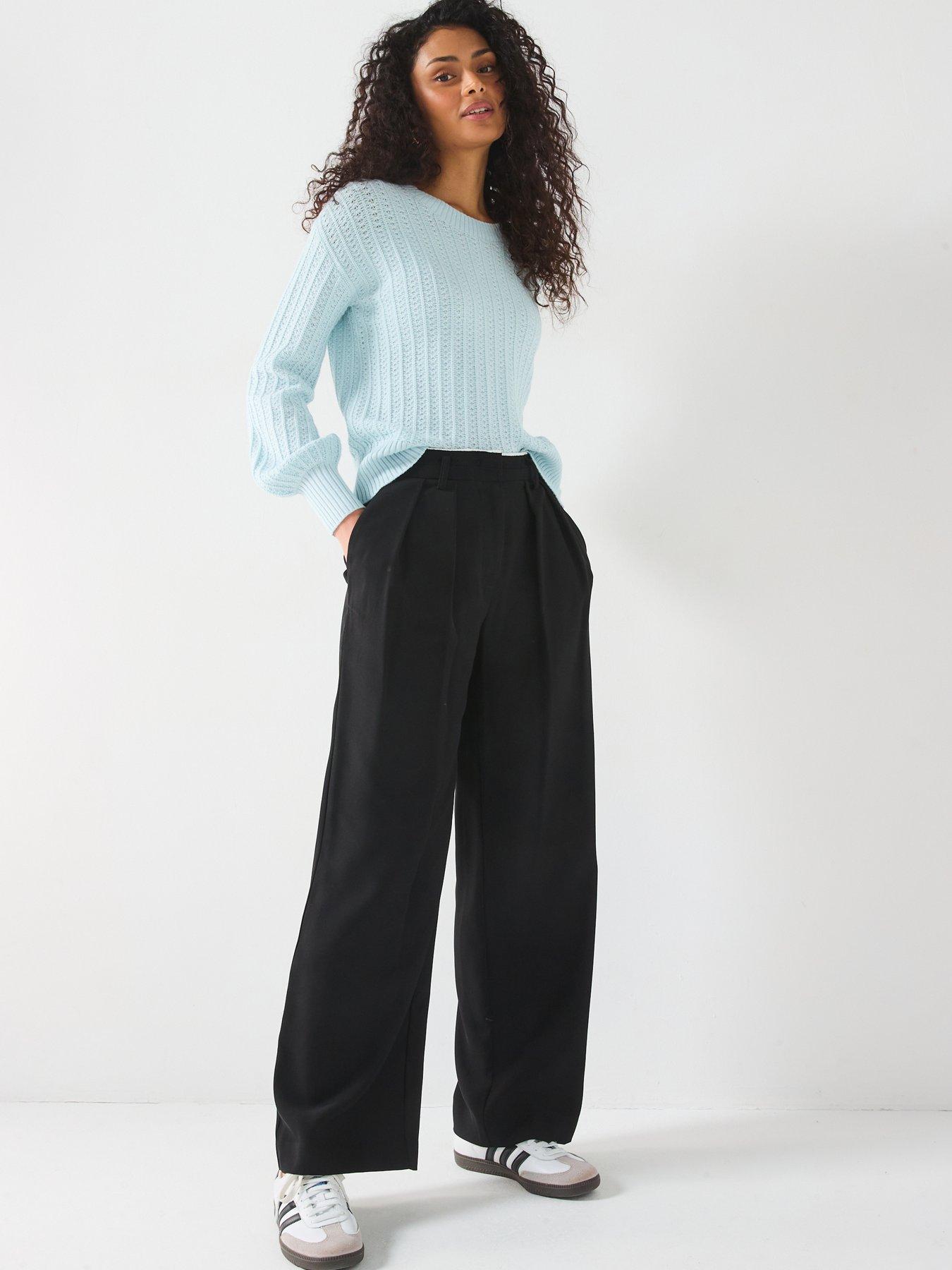  image of everyday-textured-crew-neck-jumper-light-blue