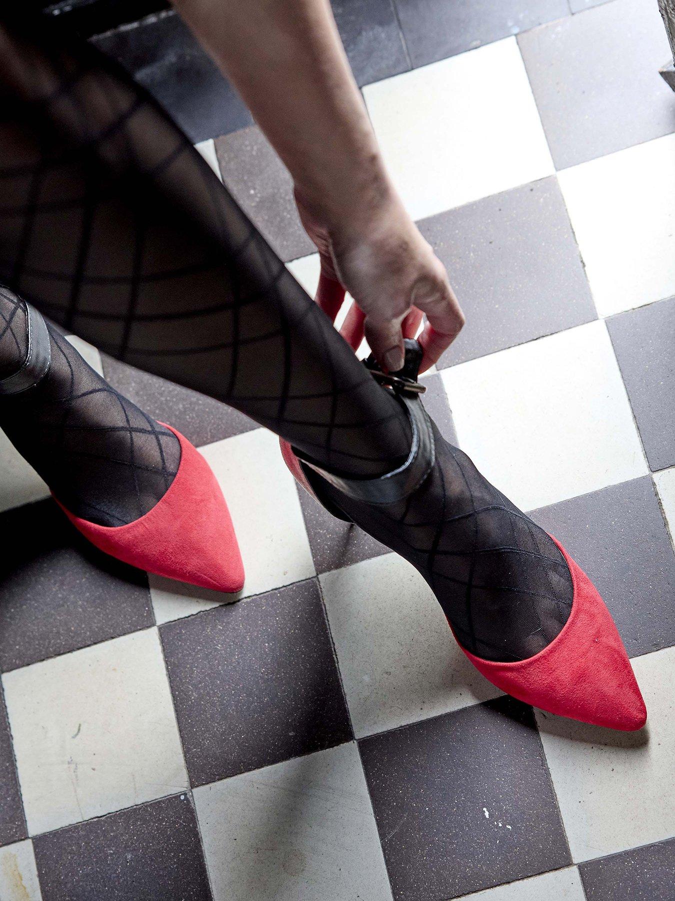  image of pretty-polly-patterend-tights-black