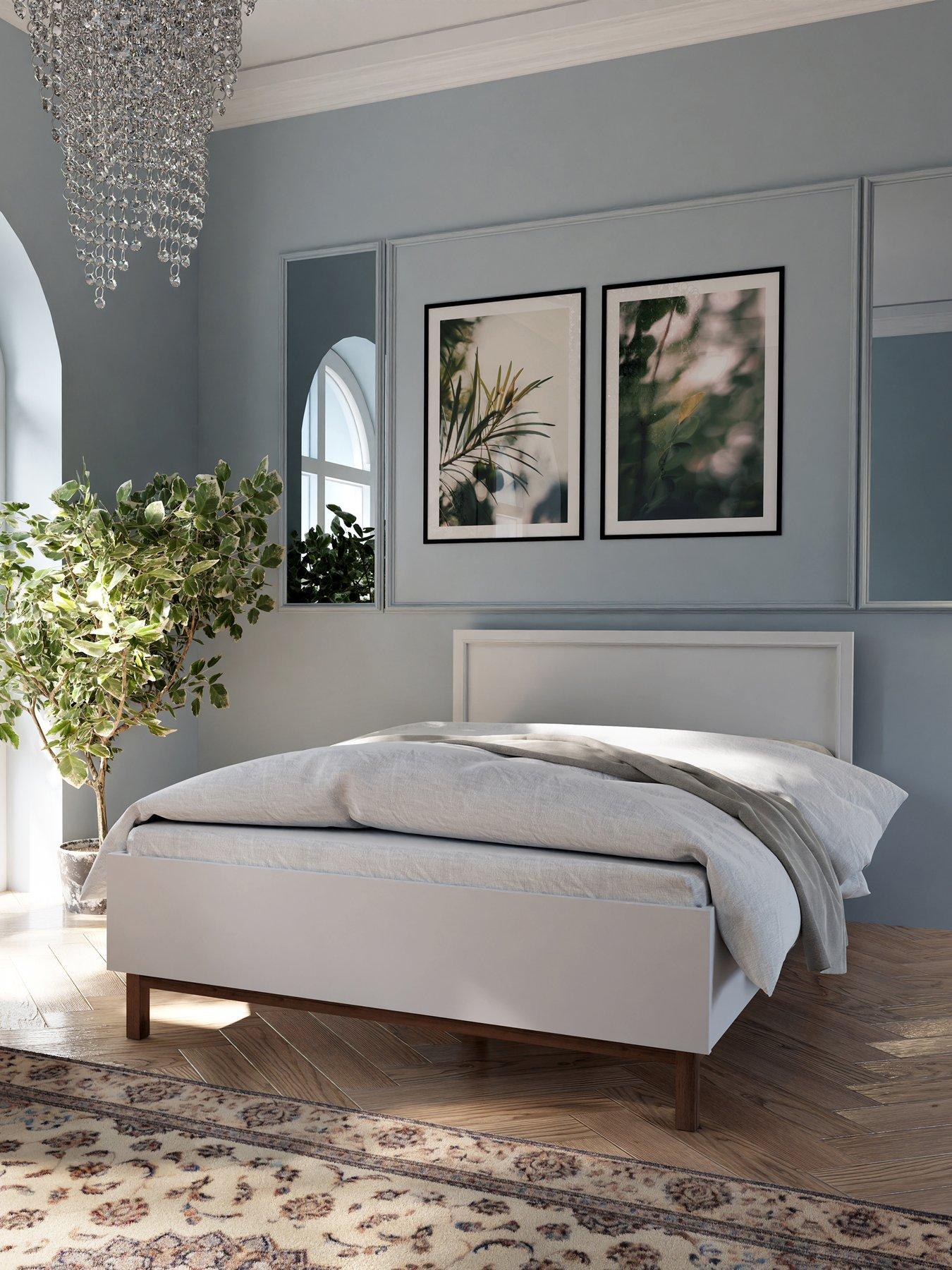 Penkridge Wooden Bed with Mattress Options (Buy  &  SAVE!) - Grey/Oak