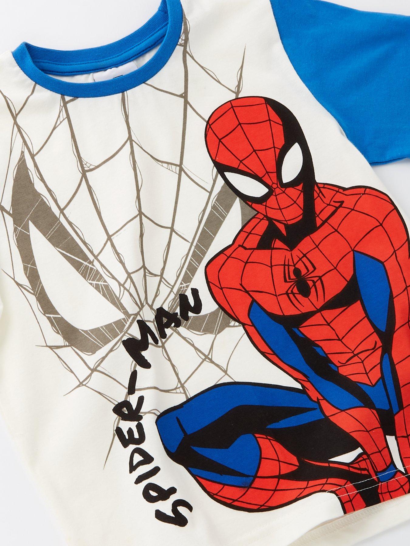  image of spiderman-short-sleeve-pyjamas-blue