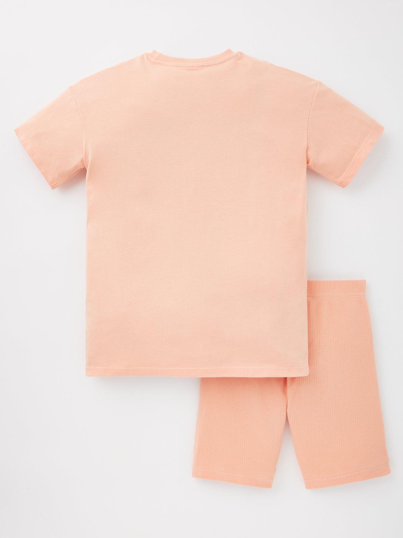  image of disney-lilo-stitch-lilo-and-stitch-t-shirt-and-cycling-short-set-orange