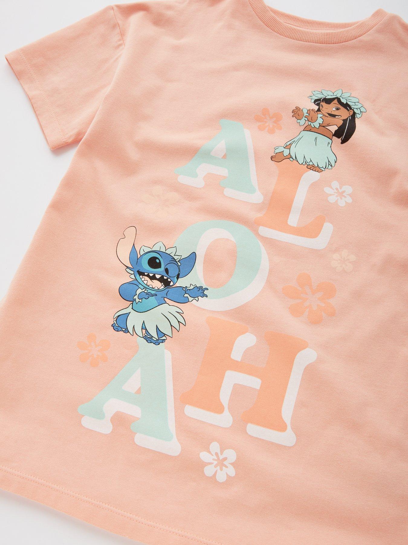  image of disney-lilo-stitch-lilo-and-stitch-t-shirt-and-cycling-short-set-orange