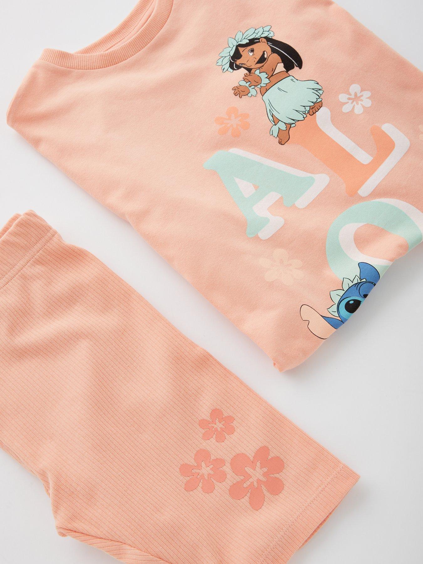  image of disney-lilo-stitch-lilo-and-stitch-t-shirt-and-cycling-short-set-orange