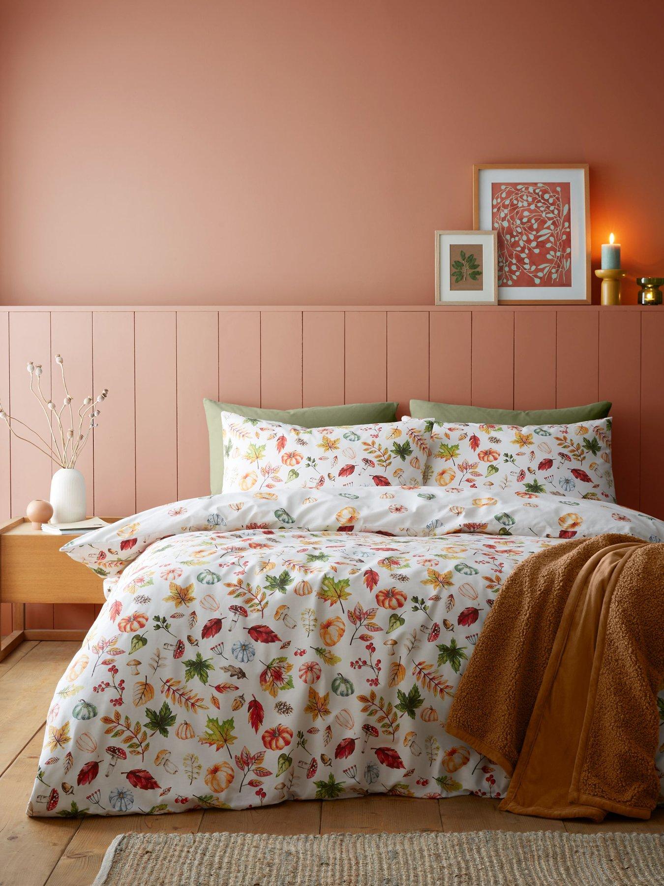 undefined Autumn Pumpkins Reversible Duvet Cover and Pillowcase Set
