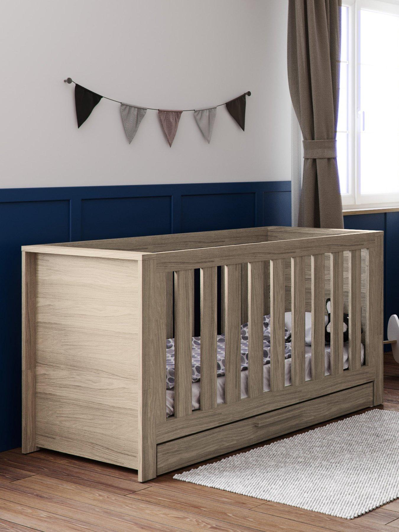 Little Acorns Ellesmere Cot Bed Grey Ash