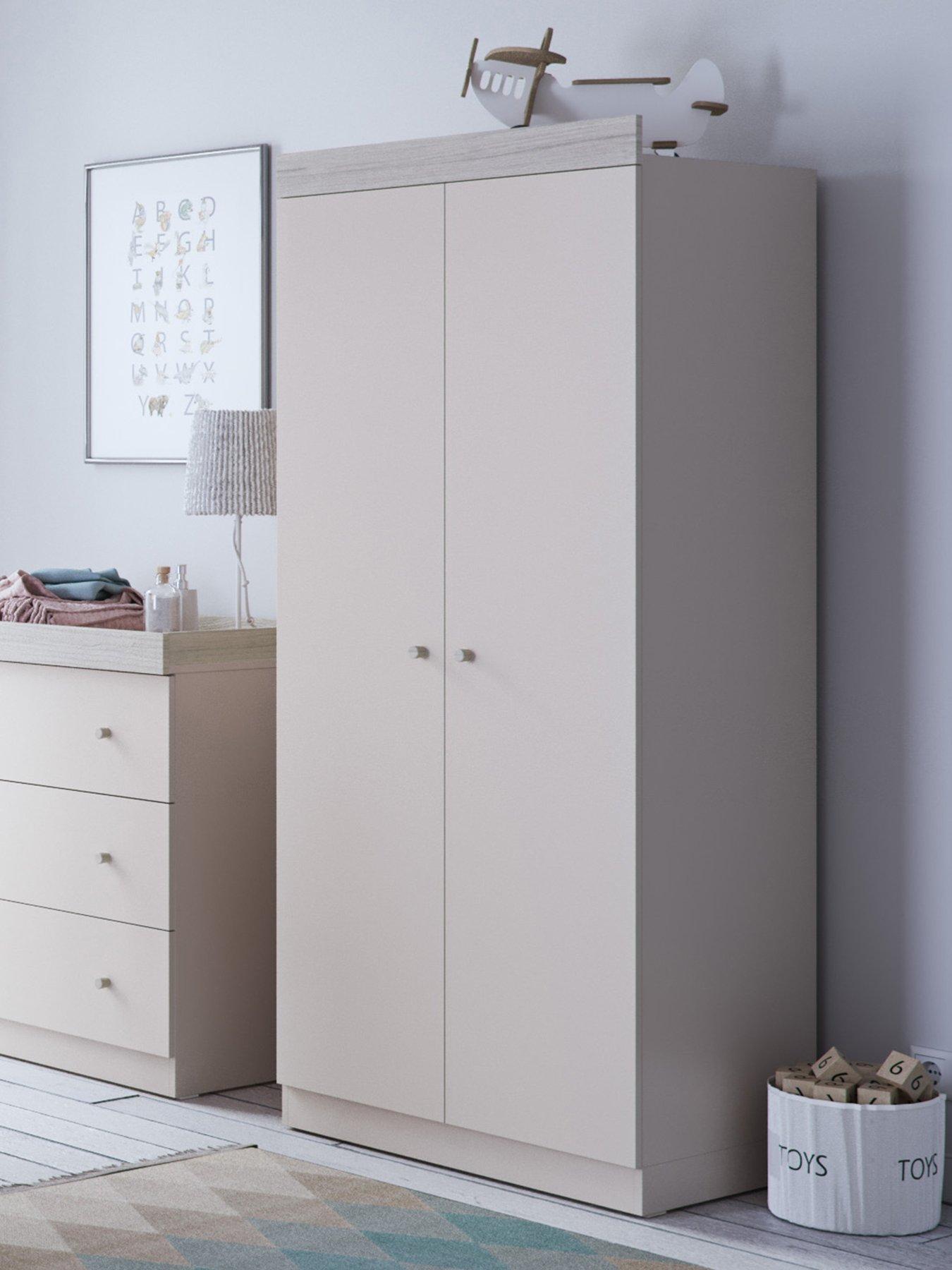 Little Acorns Burlington Double Wardrobe - Cashmere  &  Grey Ash