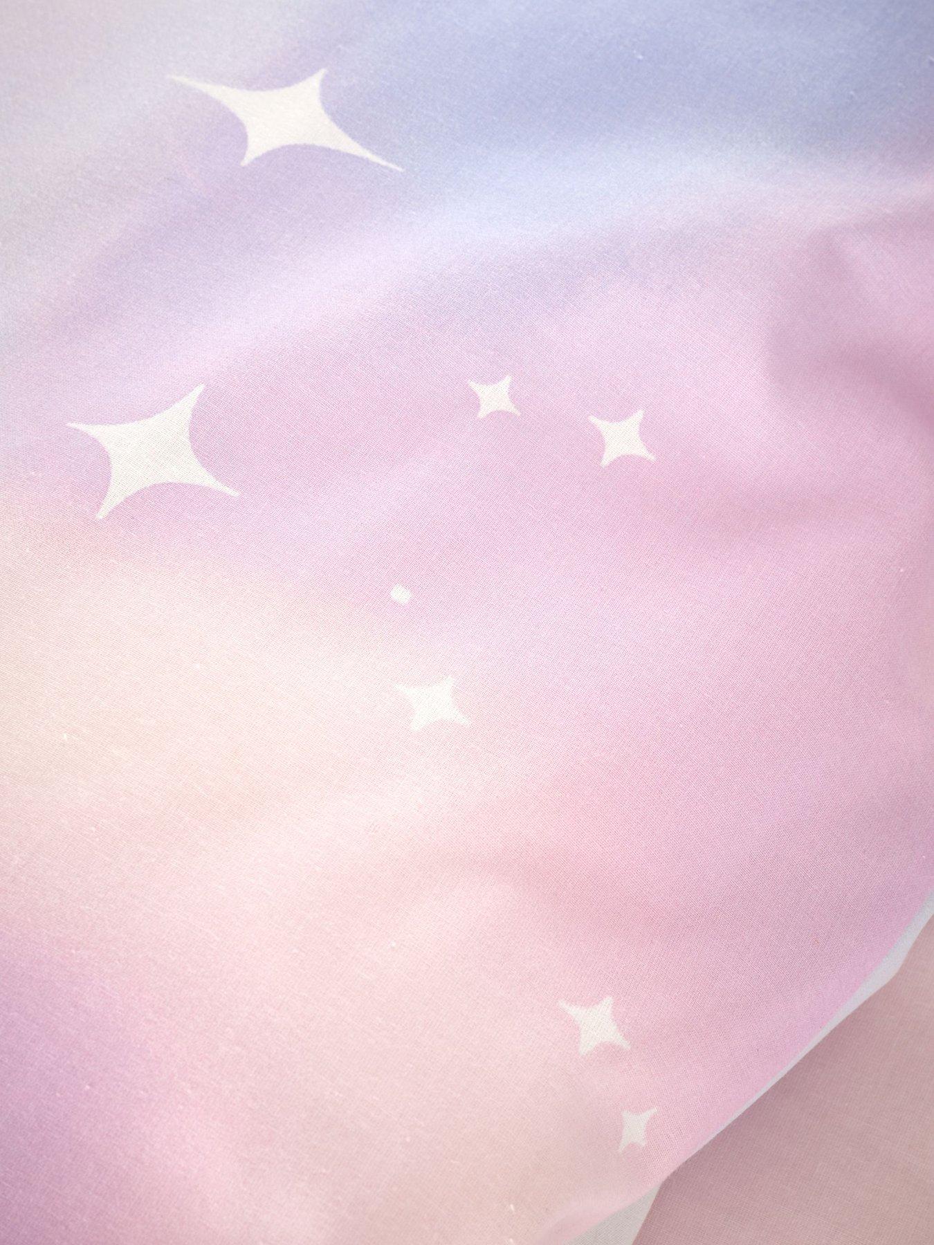  image of catherine-lansfield-ombre-stars-reversible-duvet-cover-set