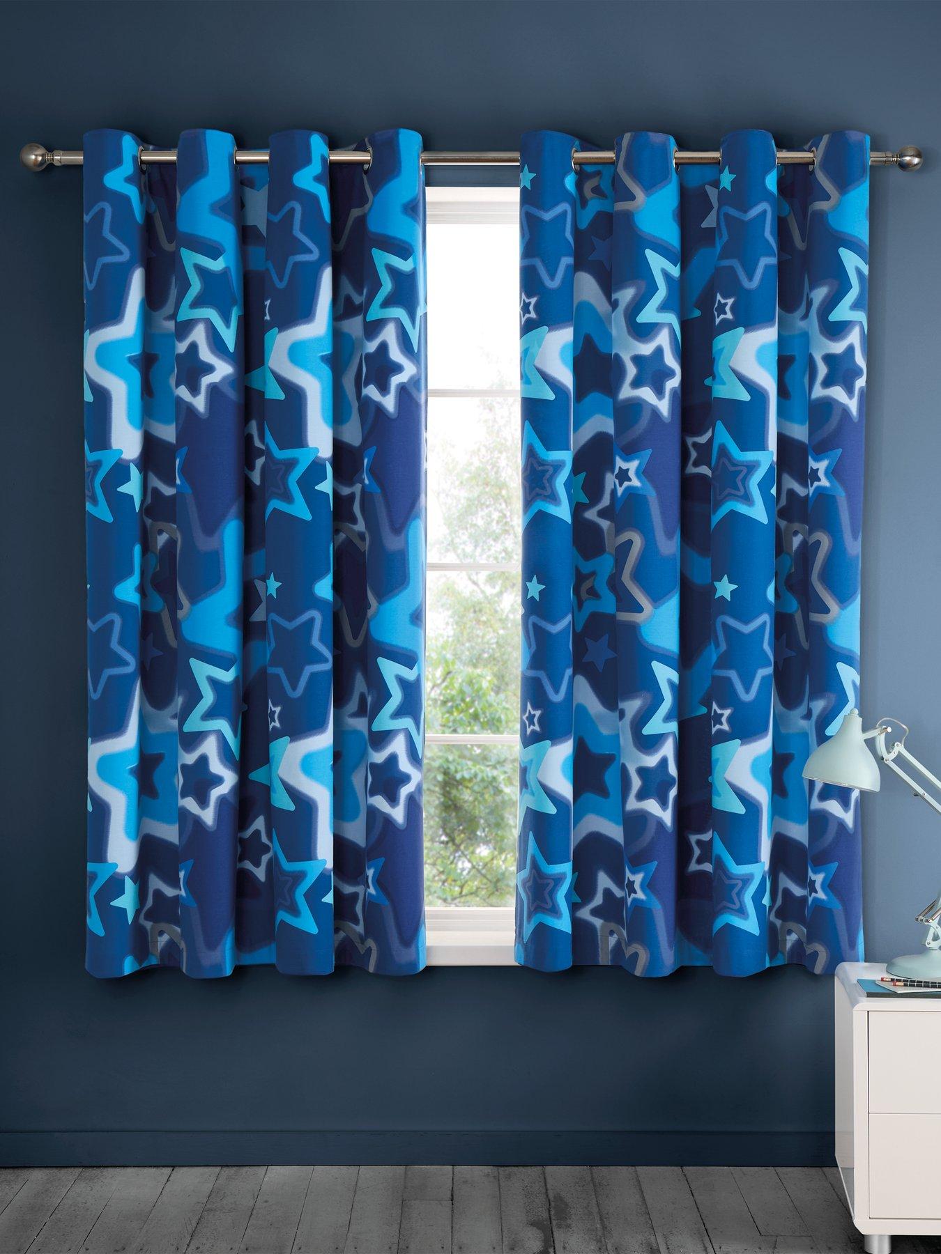 Catherine Lansfield Ombre Stars Reversible Eyelet Curtains