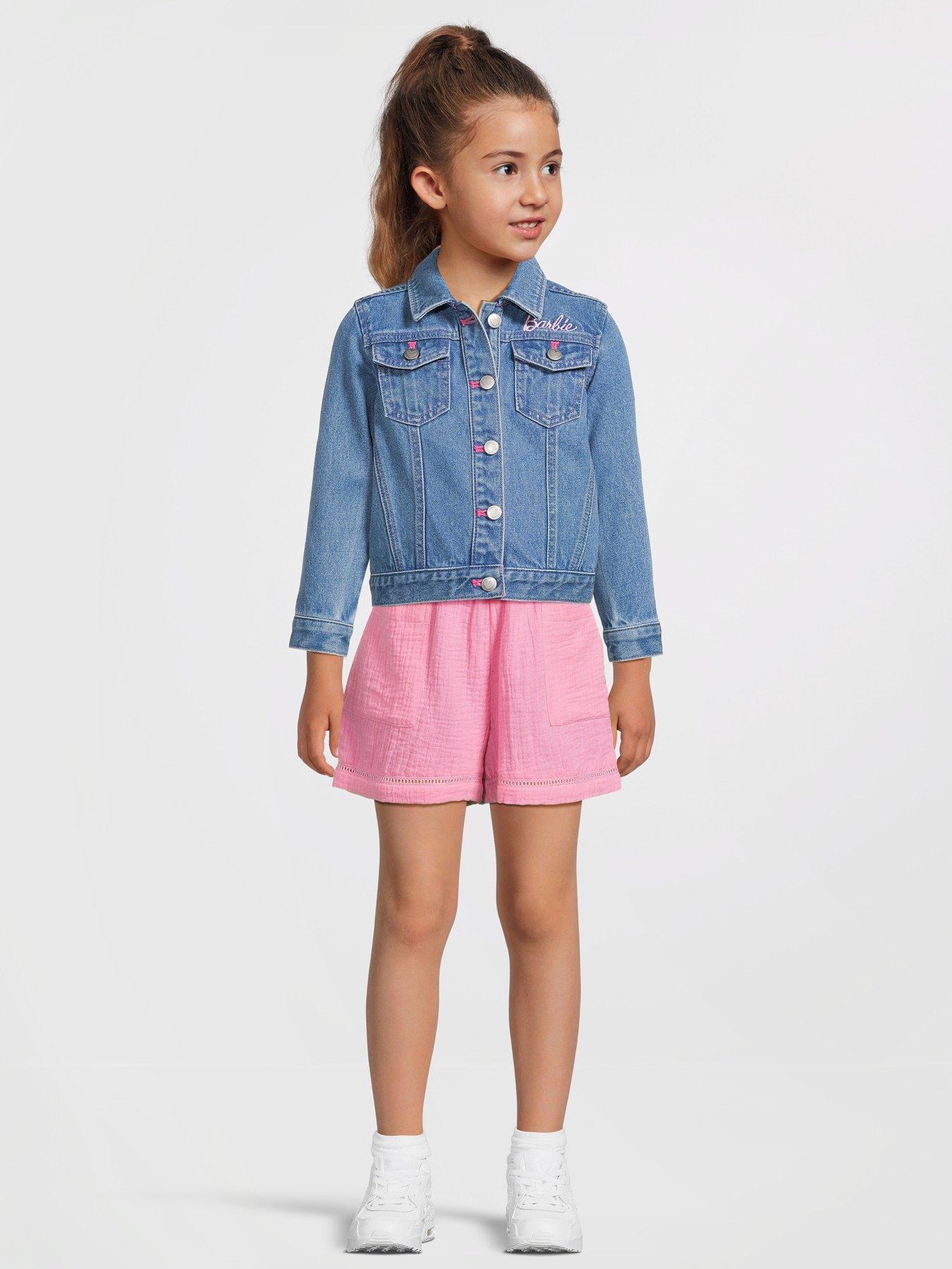 Barbie Back Print Denim Jacket - Blue