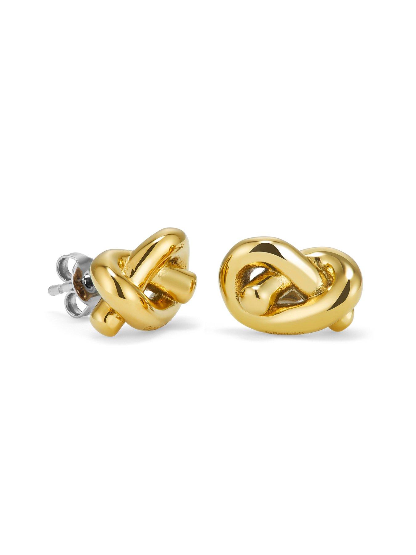  image of olivia-burton-lovers-knot-gold-ip-stud-earrings