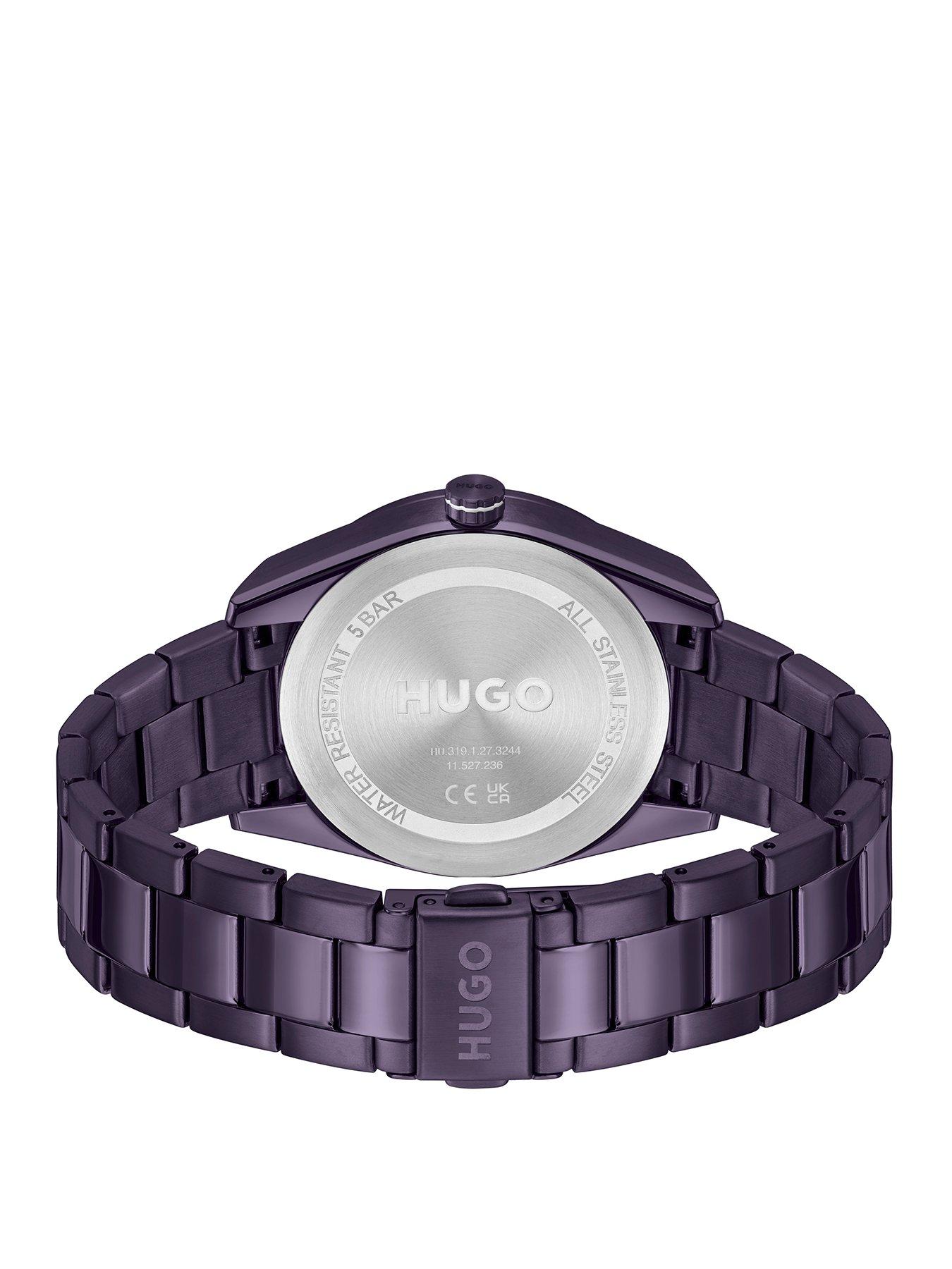  image of hugo-ladies-fast-for-her-purple-ip-multifunction-bracelet-watch