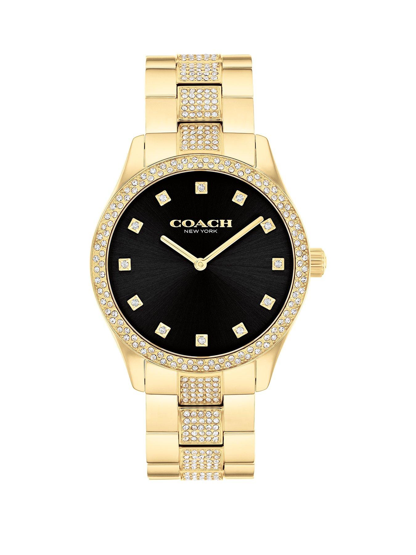 COACH Ladies Brooks Gold IP Bracelet Watch