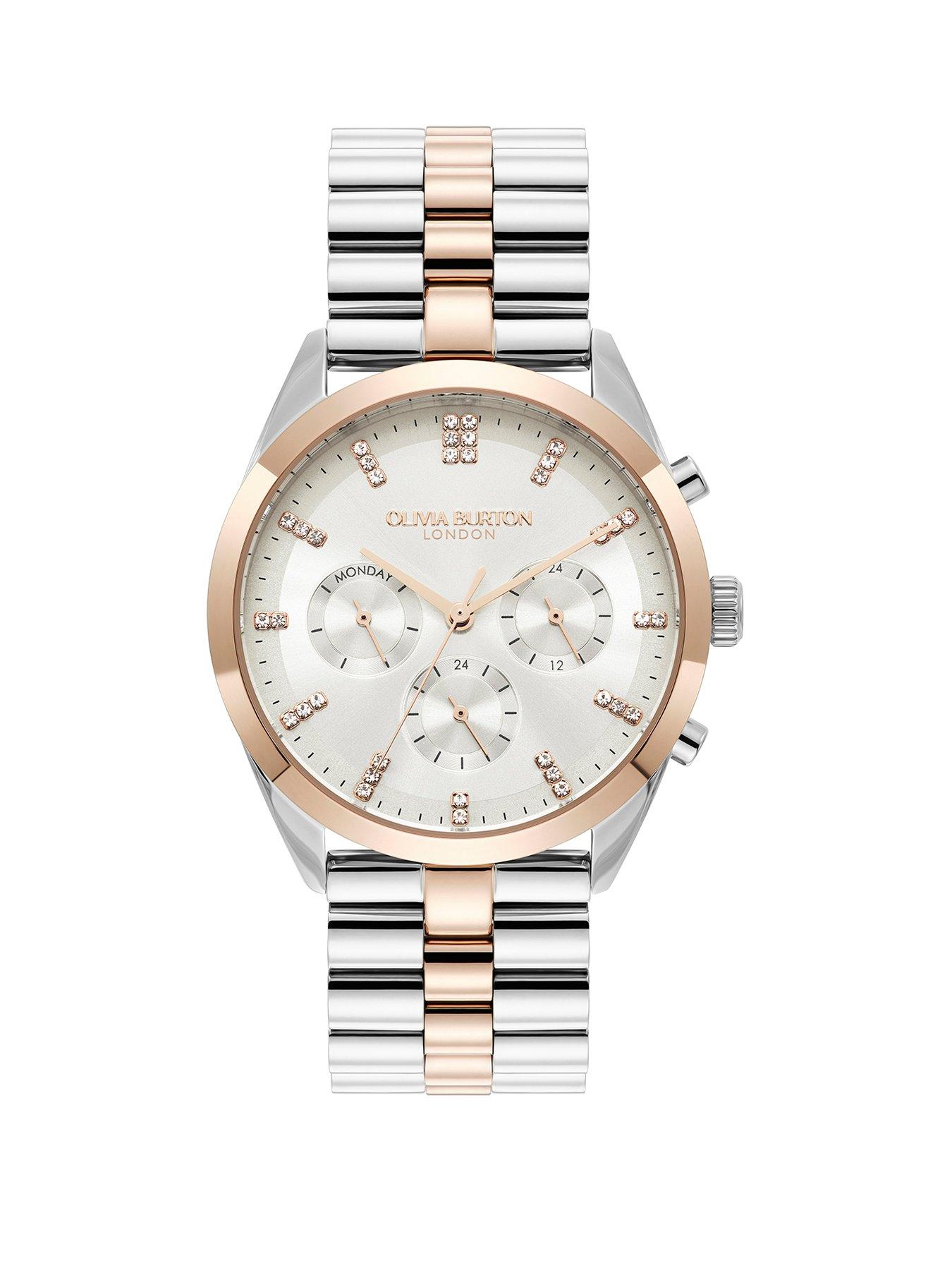 Olivia Burton 38mm City Classic Stainless Steel  &  Rose Gold Multifunction Watch