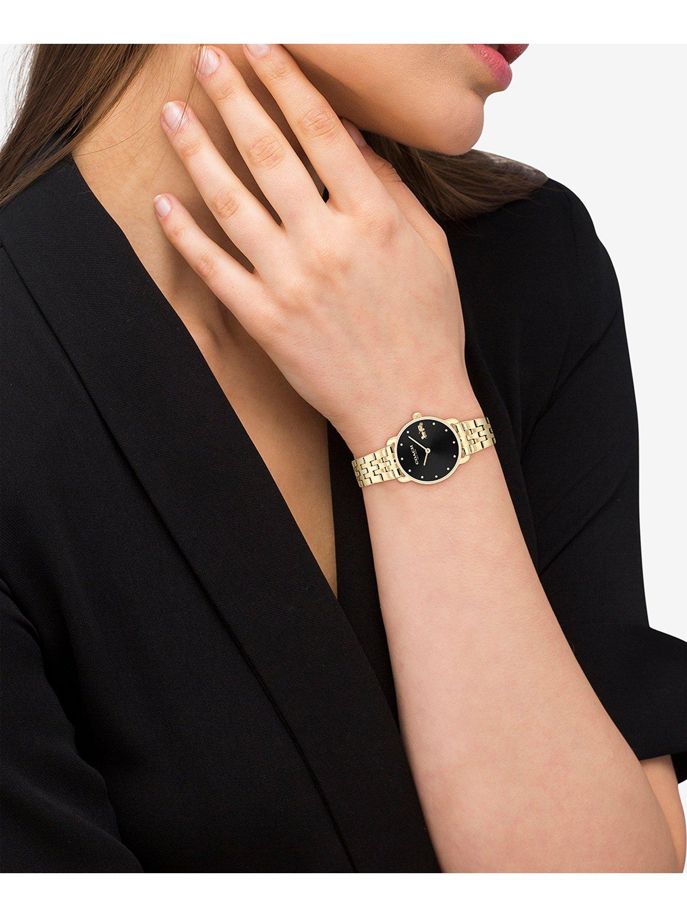  image of coach-ladies-elliot-gold-ip-bracelet-watch