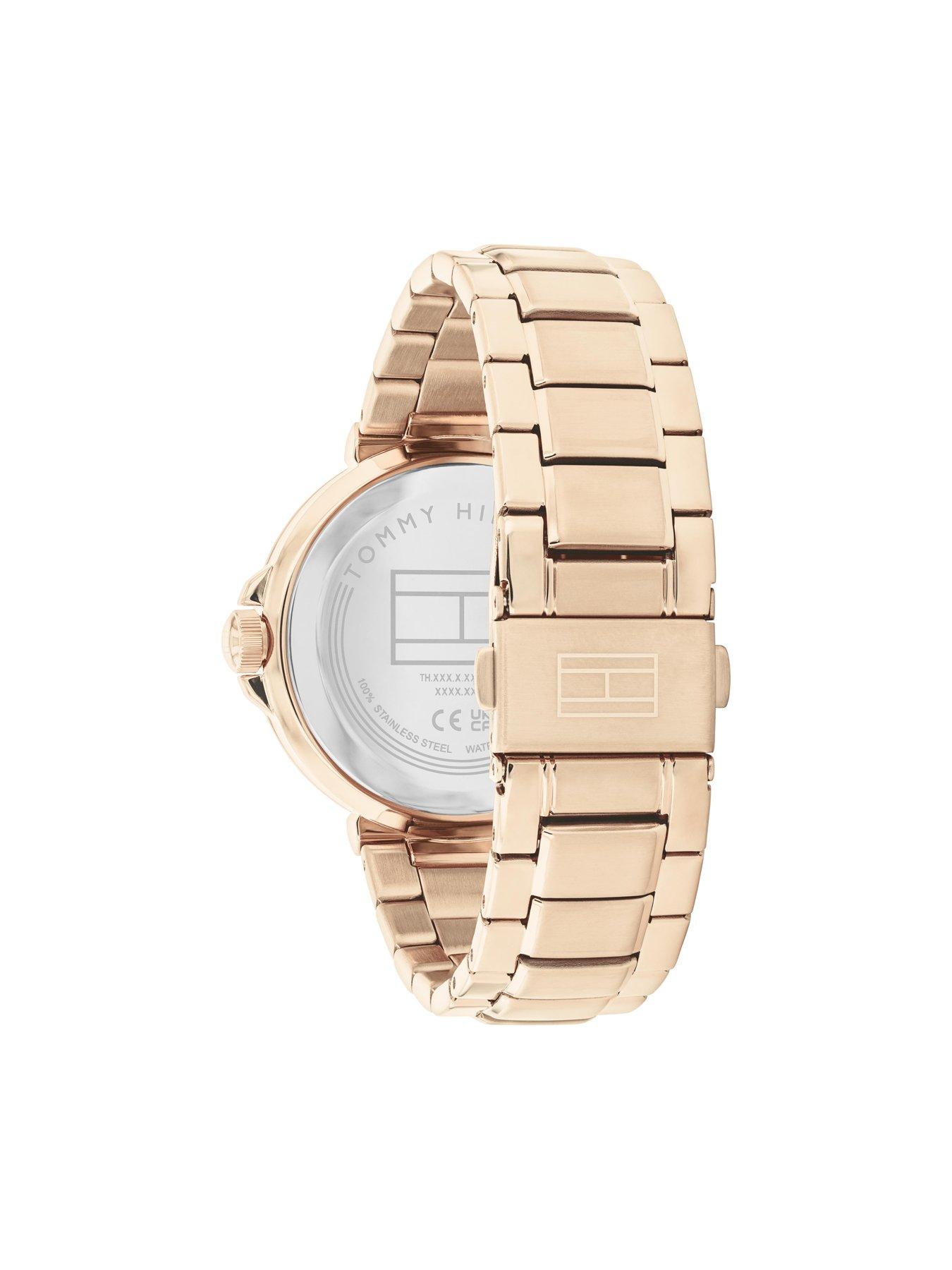  image of tommy-hilfiger-womens-carnation-gold-ip-watch