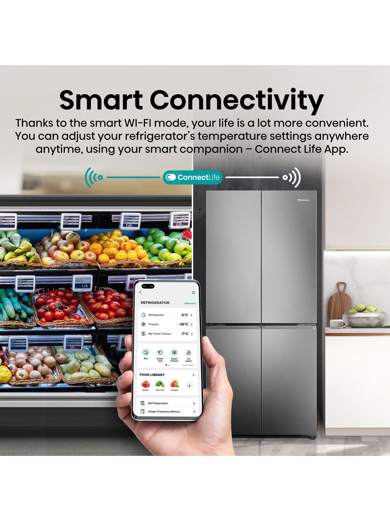  image of hisense-rq5p470said-american-fridge-freezer-stainless-steel