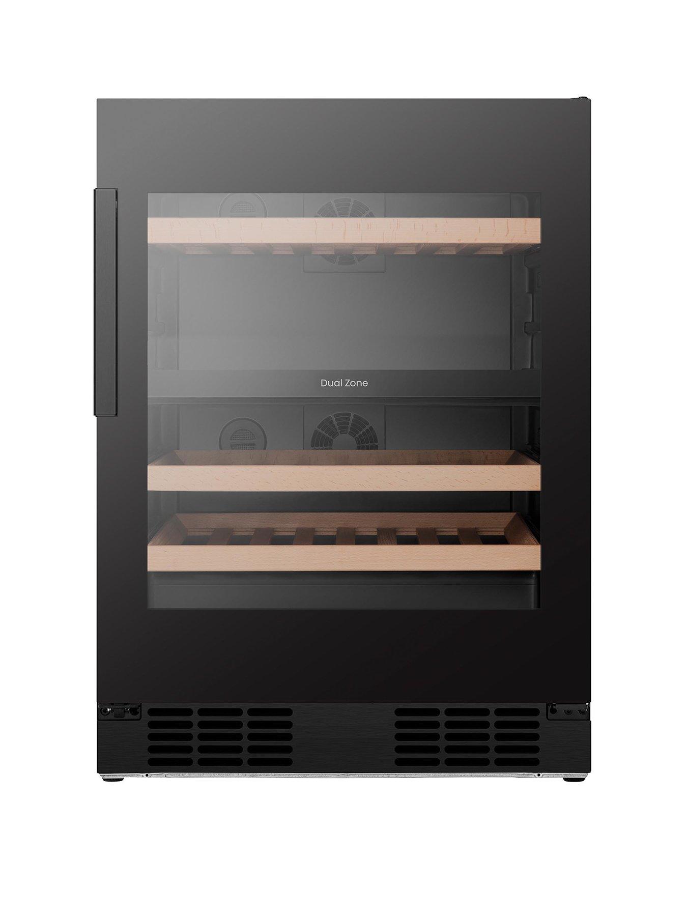 Image 1 of 7 of Hisense RW3N122GSLF Integrated 46-Bottle&nbsp;Wine Cooler Dual Zone - Black Glass