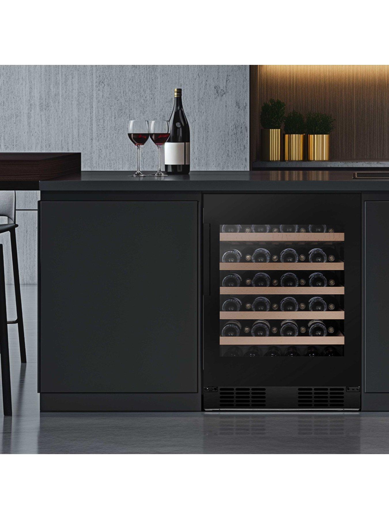  image of hisense-rw3n132gslf-integrated-wine-cooler-single-zone-black-glass