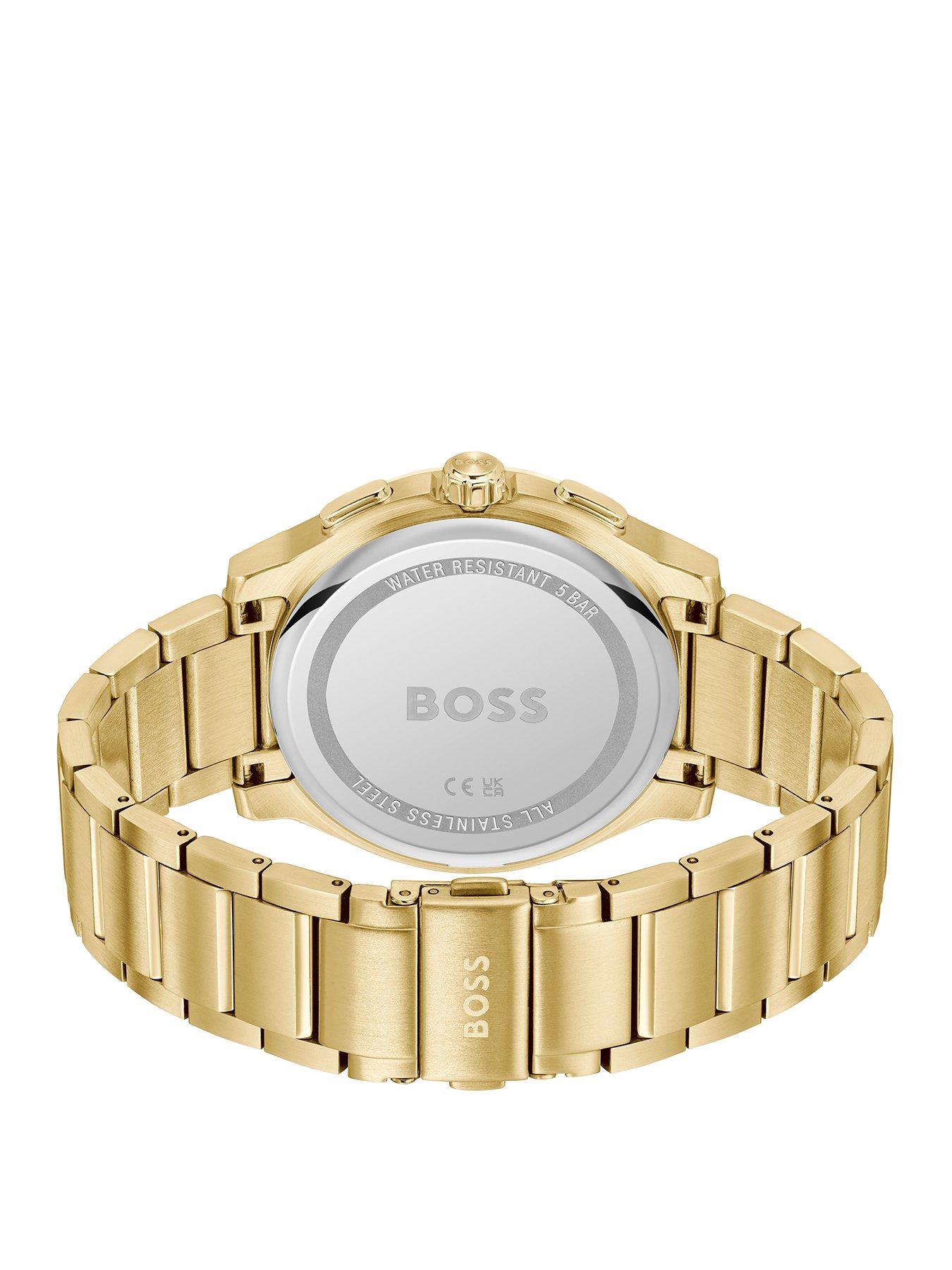 BOSS Gents BOSS Peak Chronograph Yellow Beige IP Watch | littlewoods.com