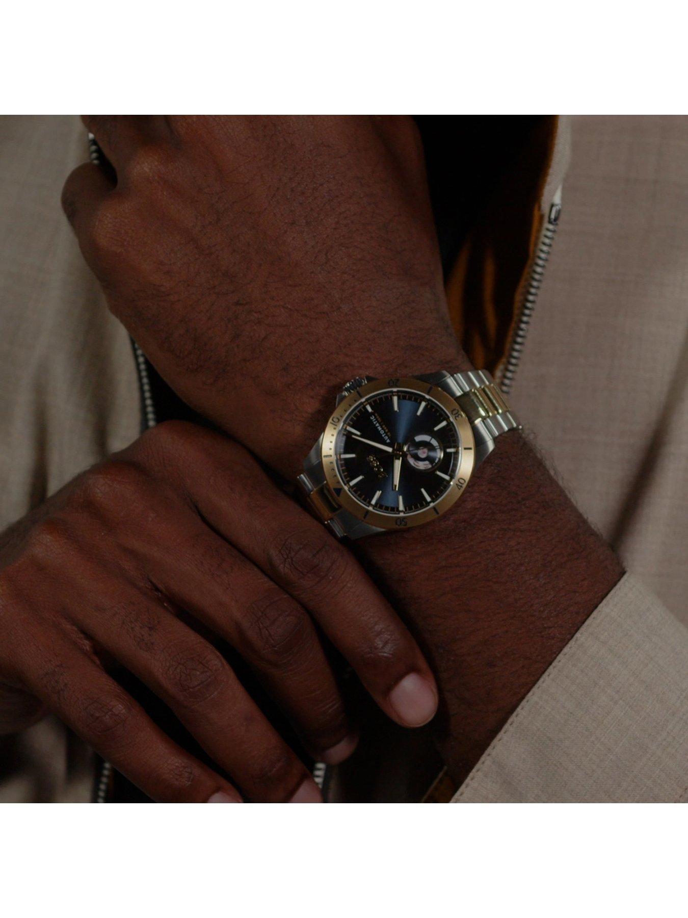 BOSS Gents Automatic Troper Watch with Two Tone Yellow Gold IP ...