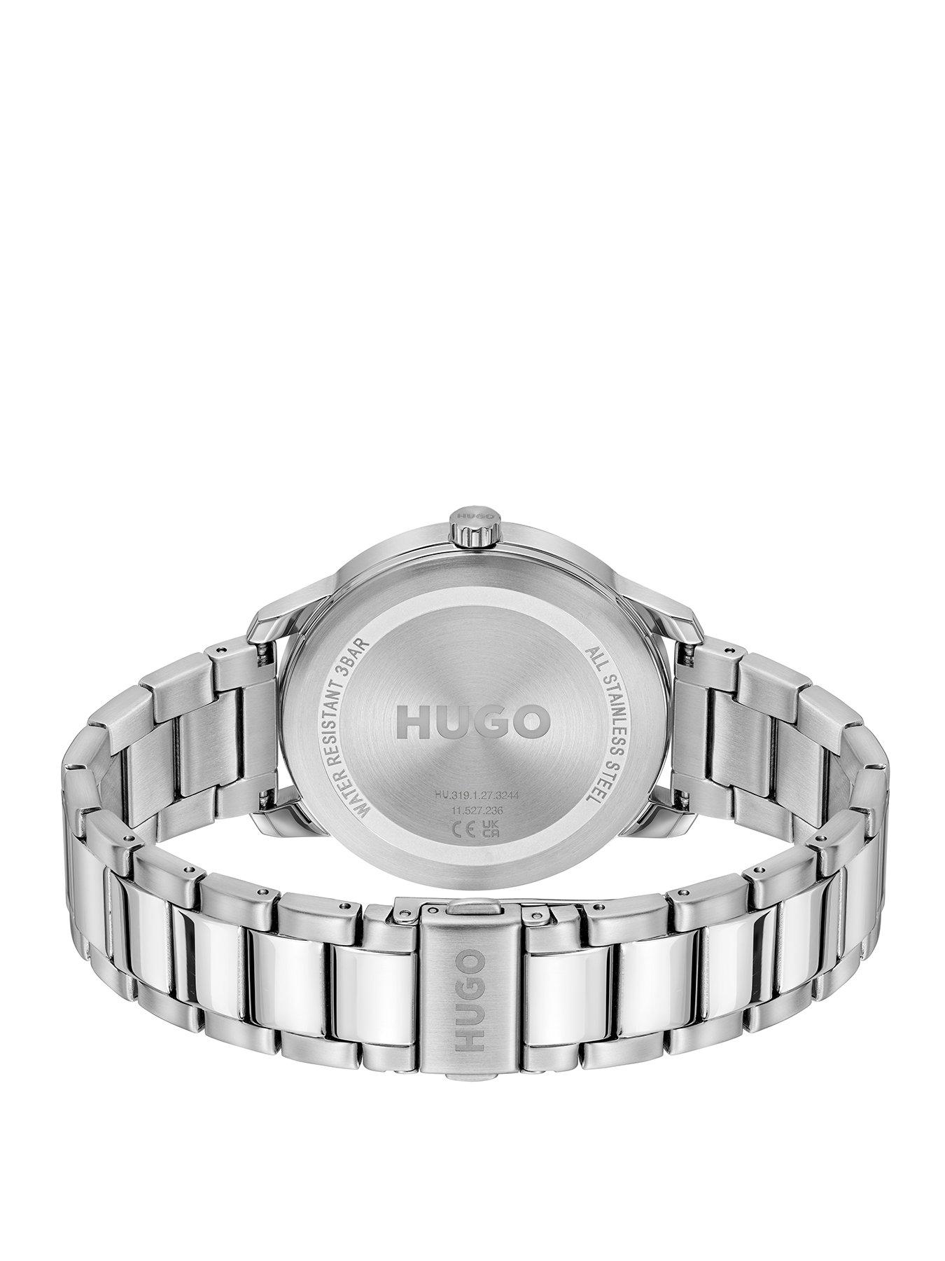  image of hugo-gents-stamp-stainless-steel-bracelet-watch